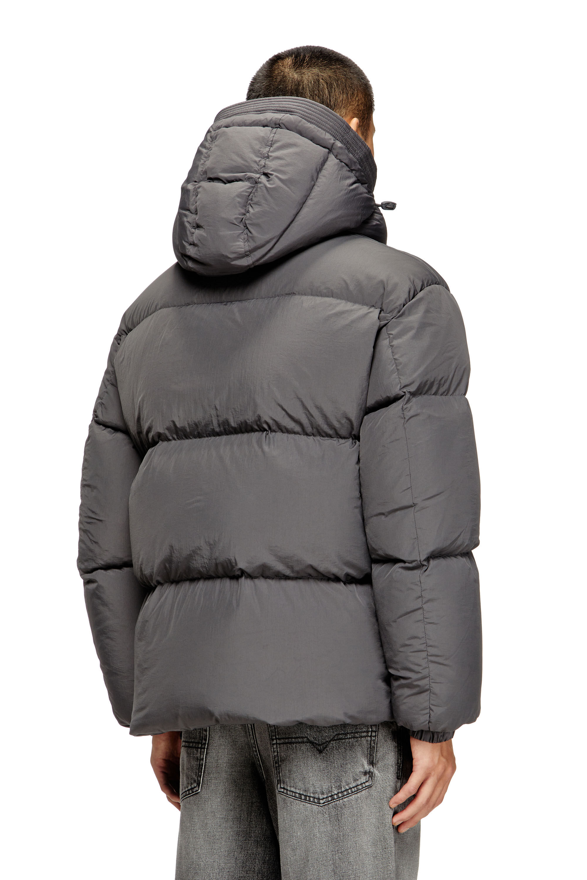 Diesel - W-ROLFYS, Herren Daunenjacke aus Recycling-Nylon-Taslan in Grau - 4