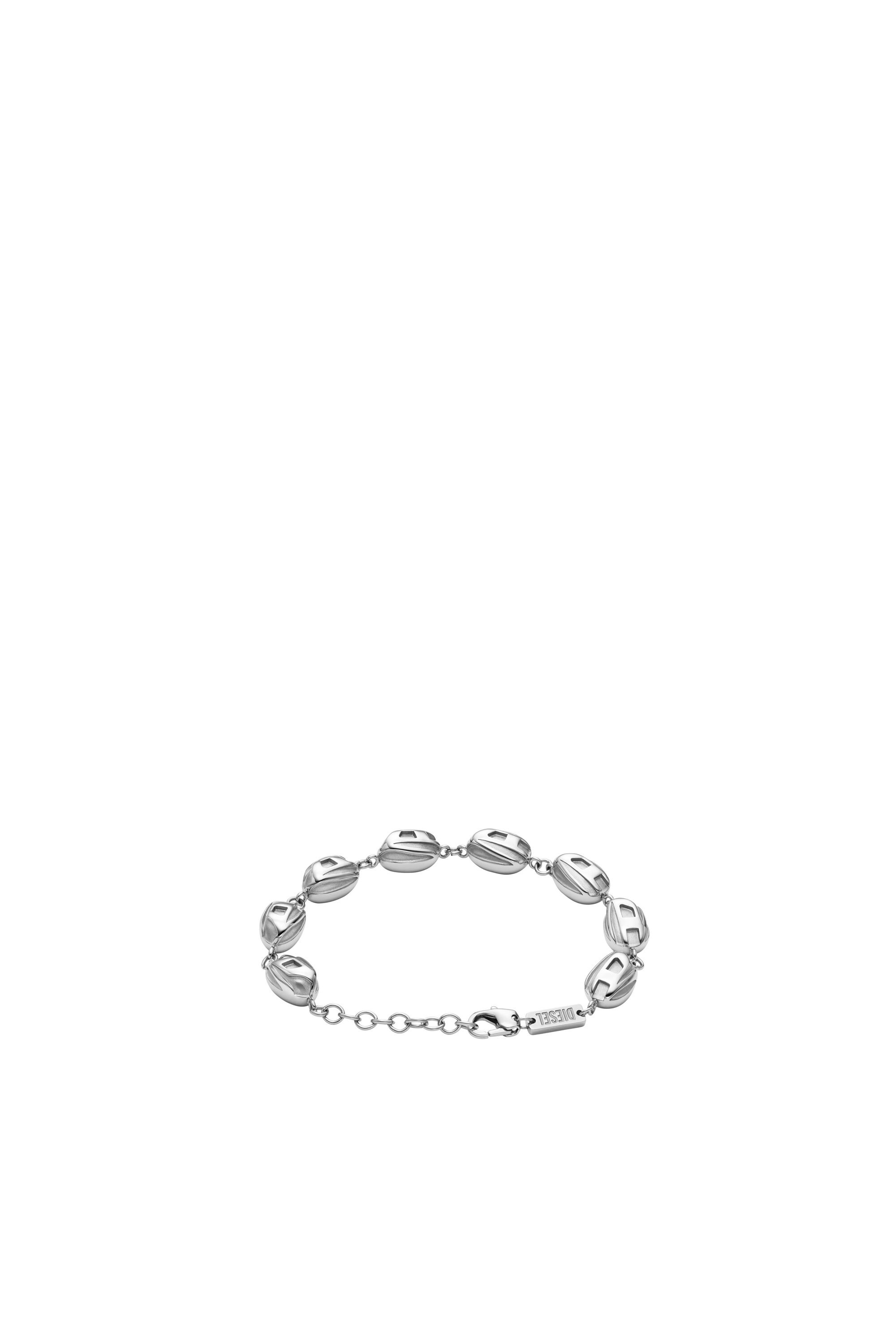 Diesel - DX1483, Herren Edelstahlband Armband mit Perlen in Silber - 2