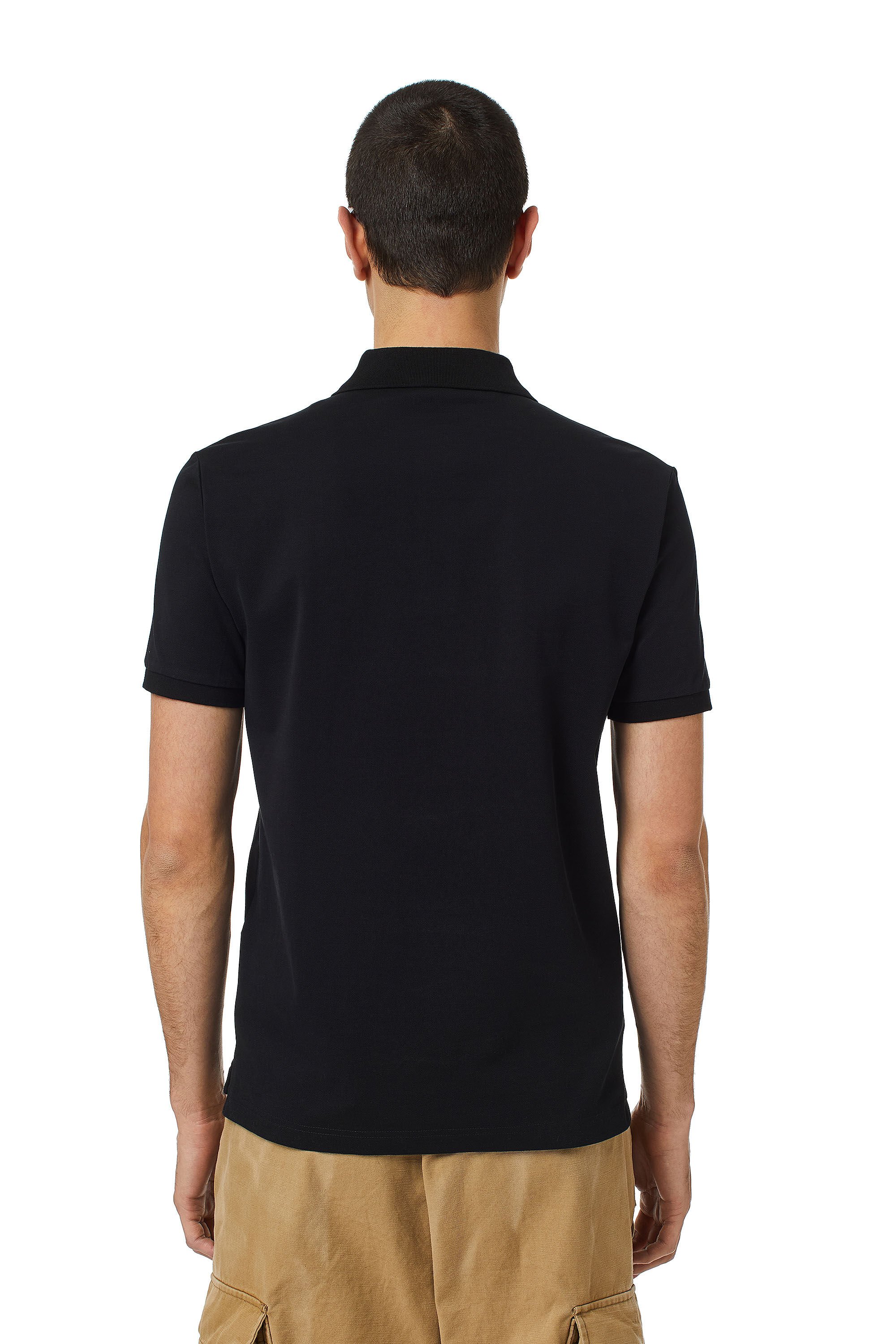 Diesel - T-SMITH-DOVAL-PJ, Man Polo shirt with oval D patch in Black - Image 4