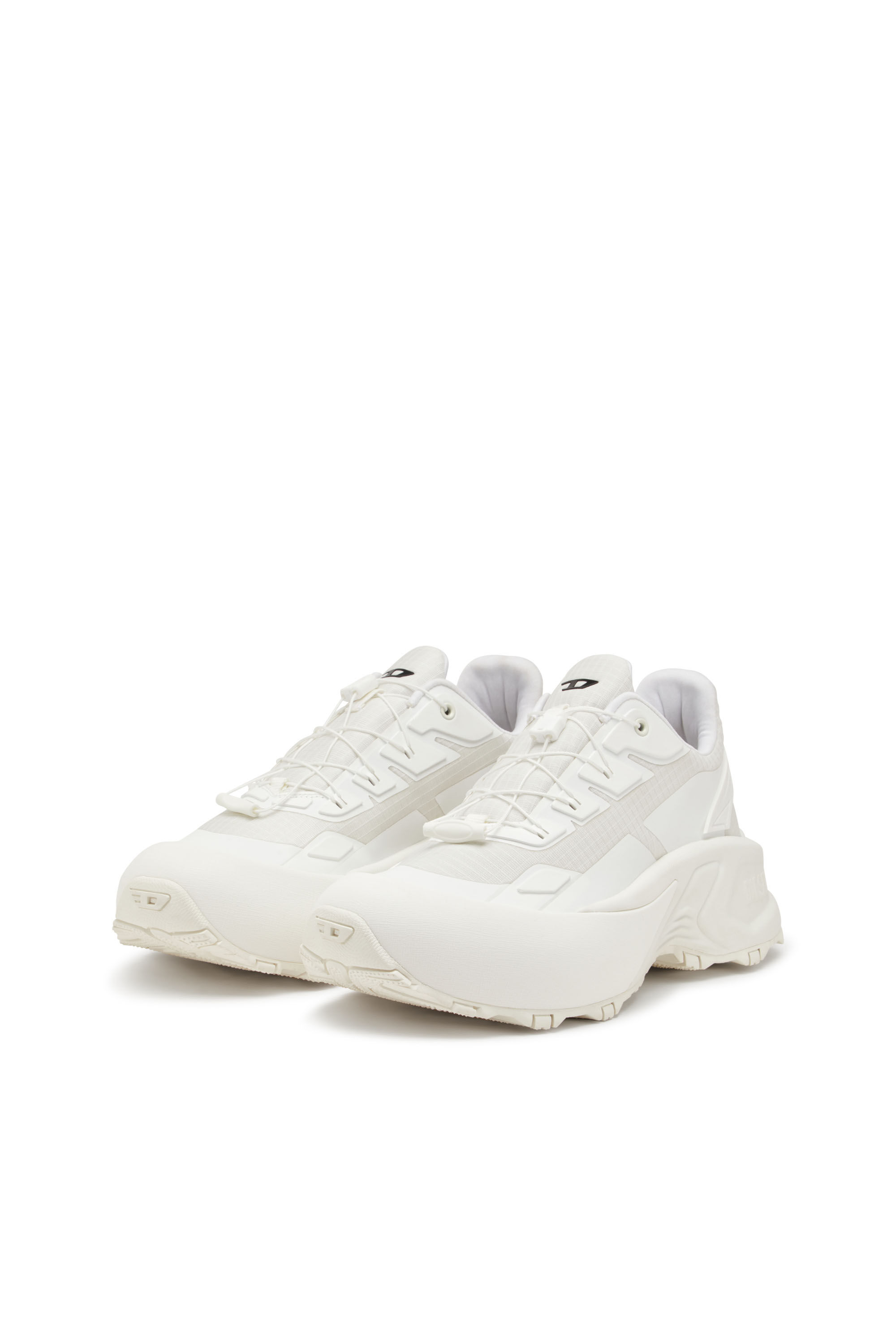 Men s D Cage Runner Sneakers in TPU trimmed ripstop White Diesel