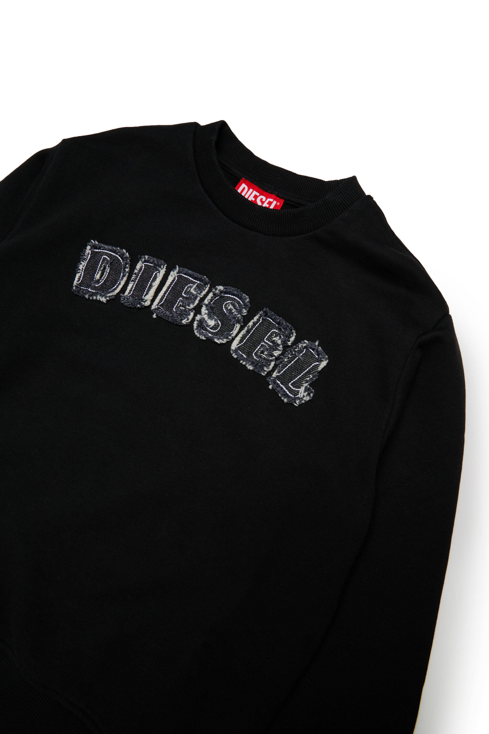 Diesel - SJEANS OVER, Herren Sweatshirt mit ausgefransten Logo-Buchstaben in Schwarz - 3