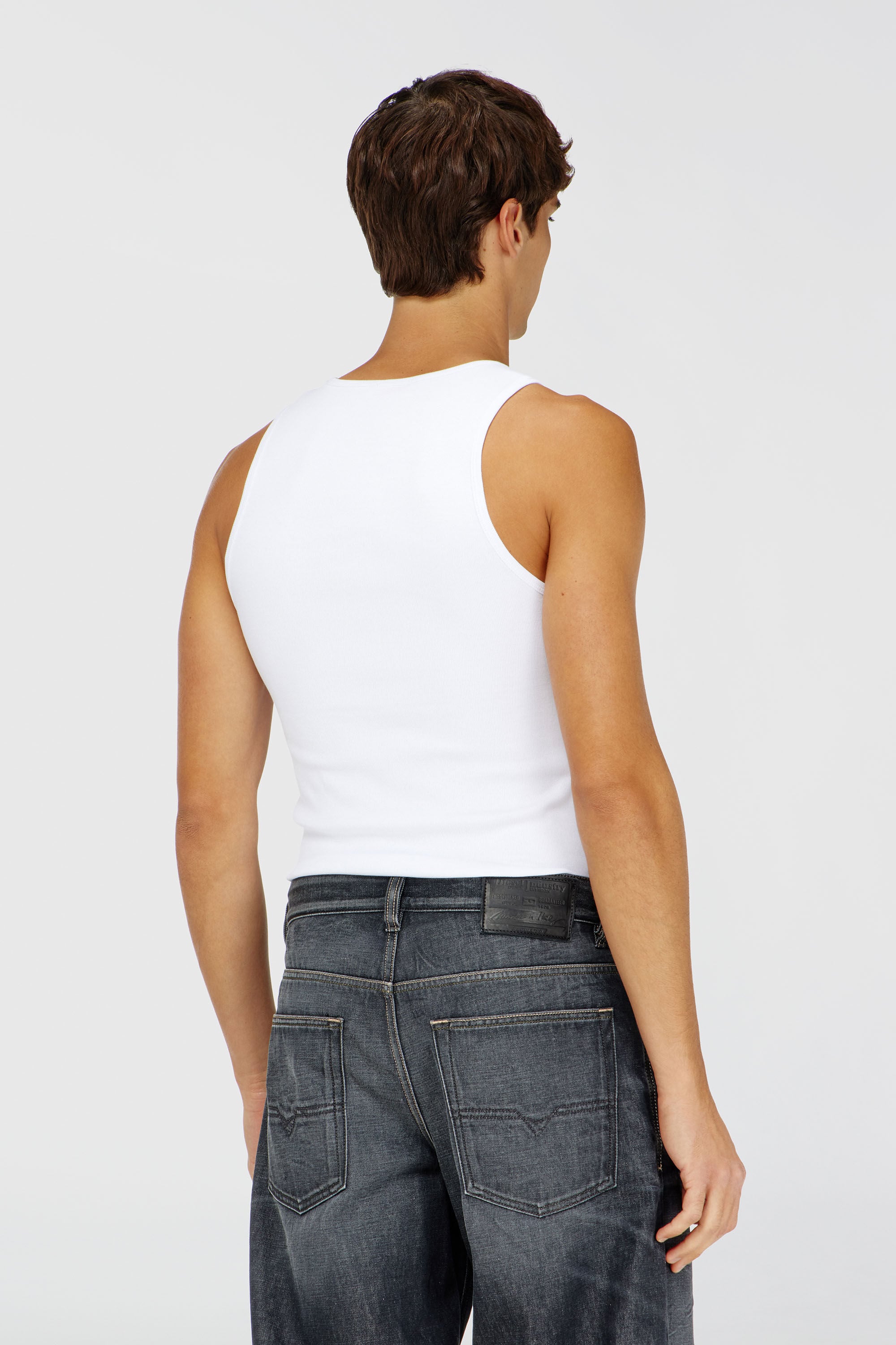 Diesel - T-ARM-LKDS, Herren Tanktop aus Rippjersey mit Oval D Stickerei in Wei&szlig; - 4