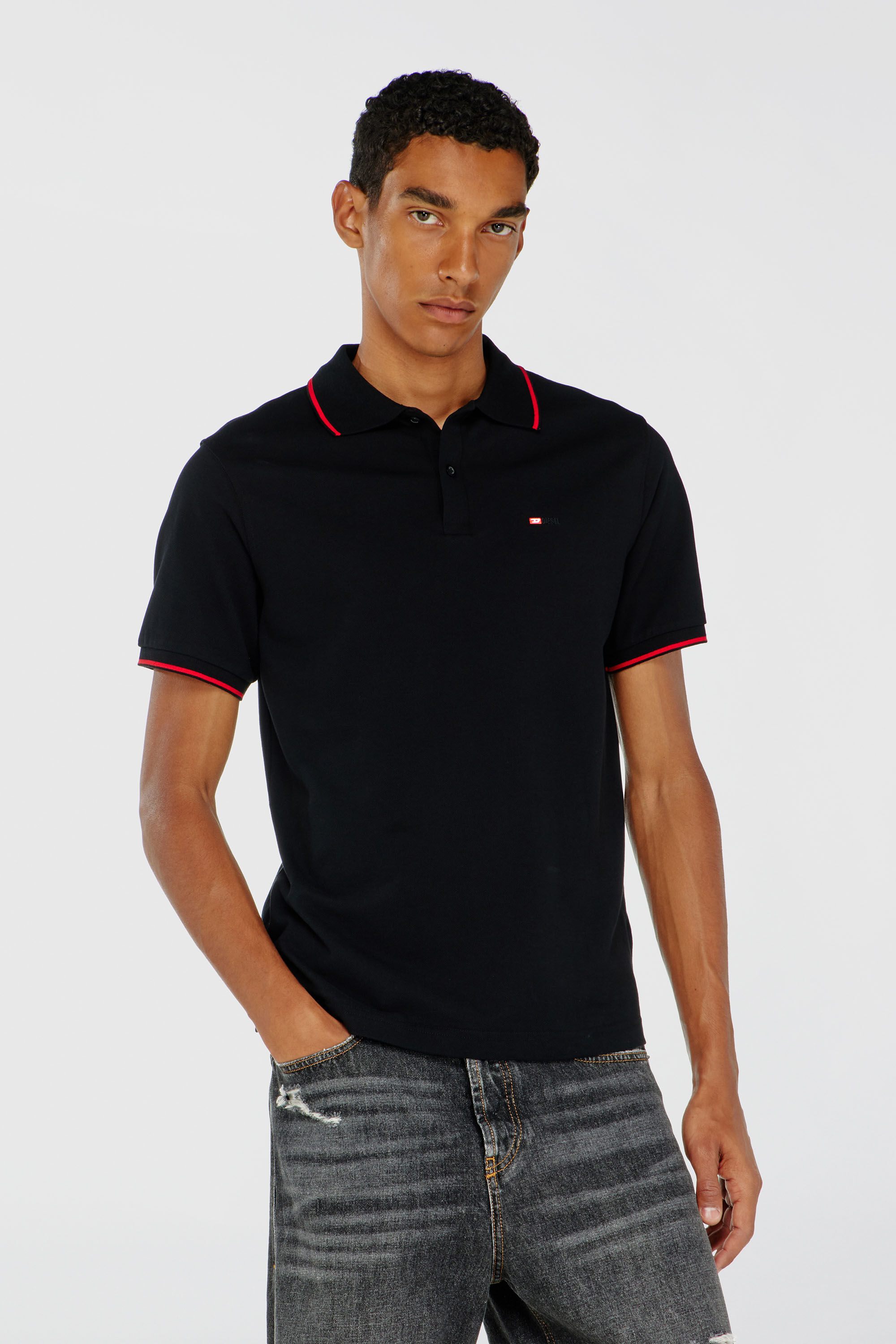 Diesel - T-FERRY-MICRODIV, Herren Poloshirt mit Diesel-Microstickerei in Schwarz - 3