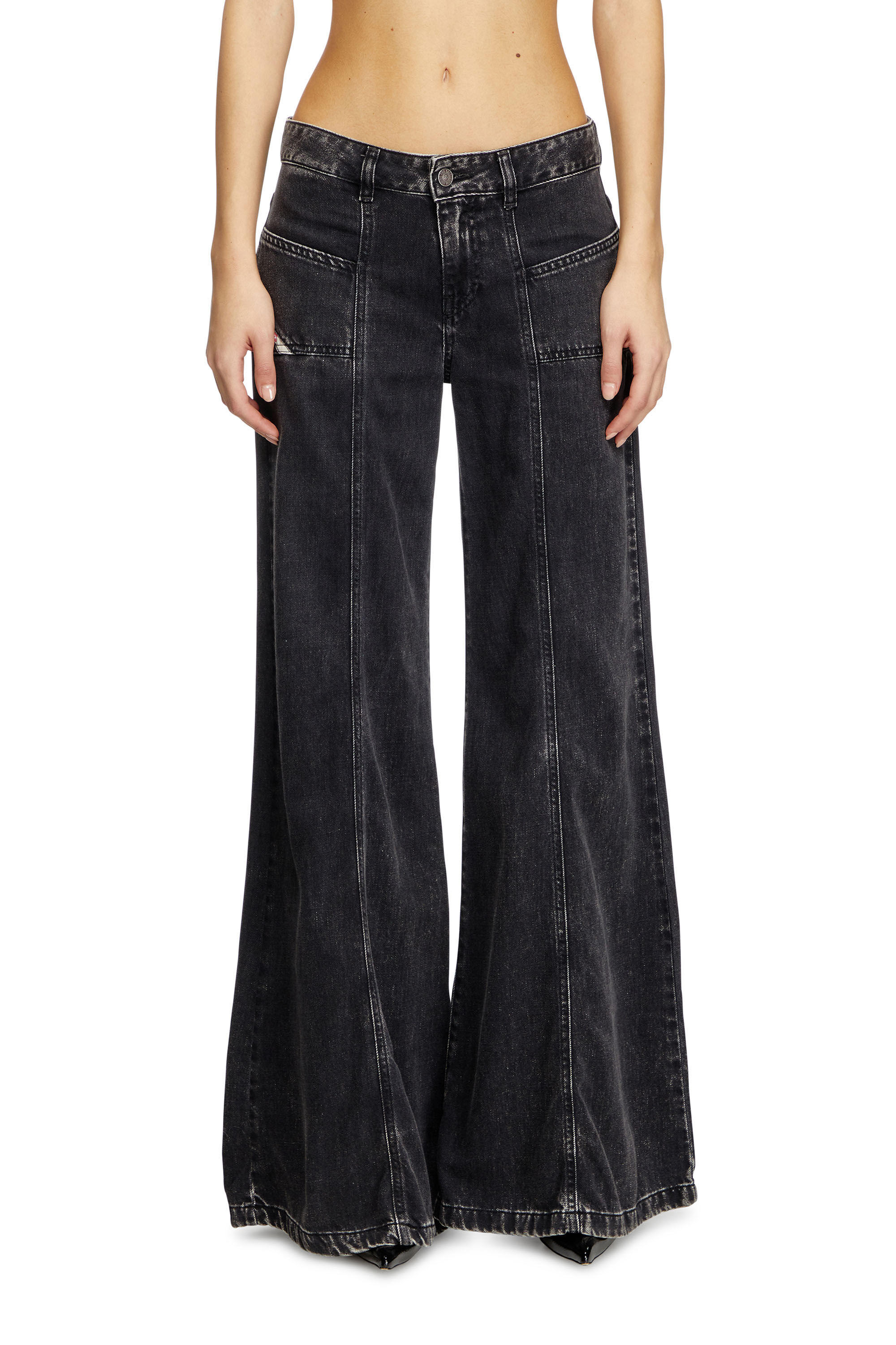 Diesel - Damen Flare Jeans D-Akii 068HN, Schwarz/Dunkelgrau - 3