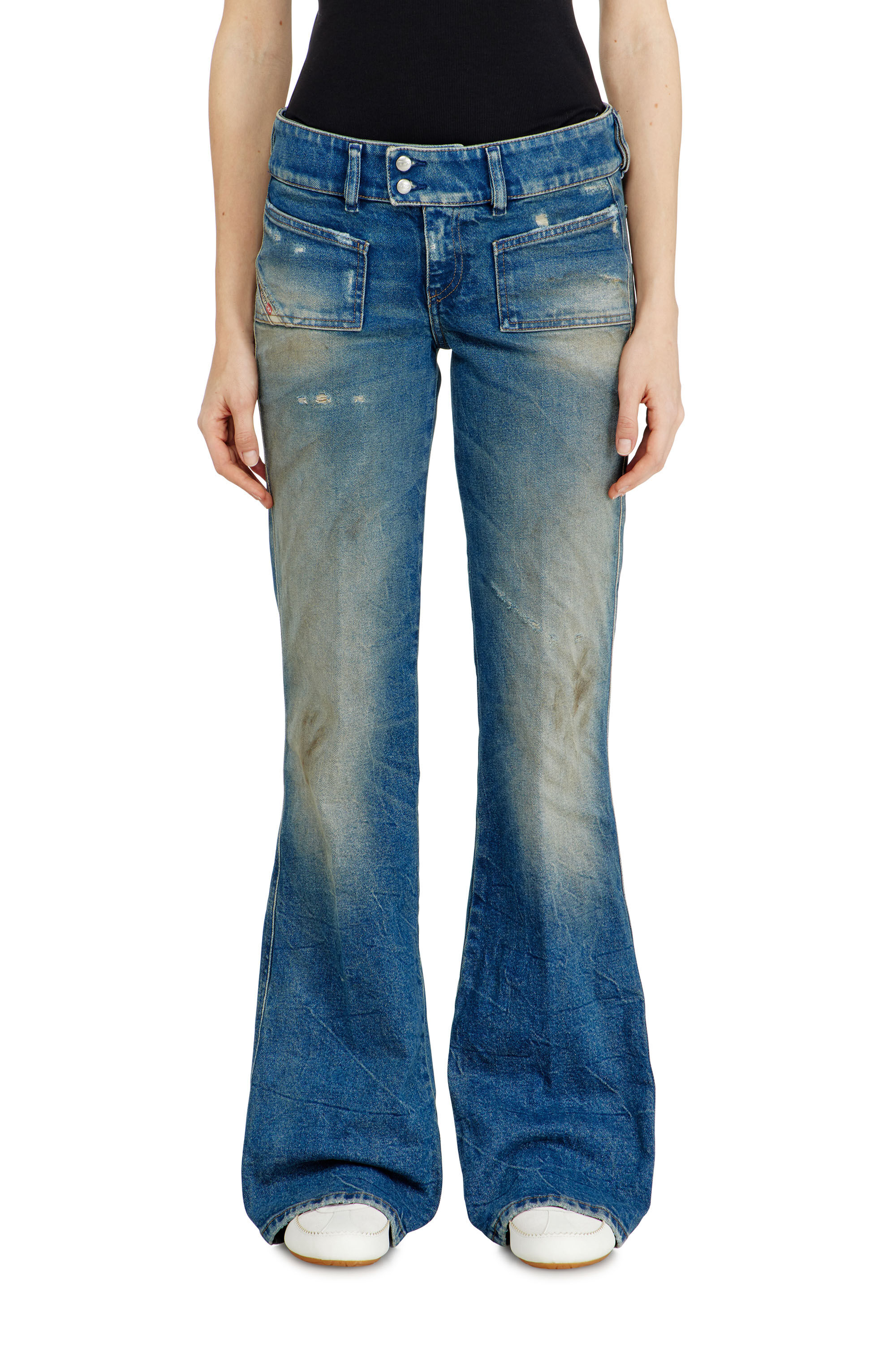 Diesel - Damen Bootcut Jeans D-Hush 09N40, Mittelblau - 4