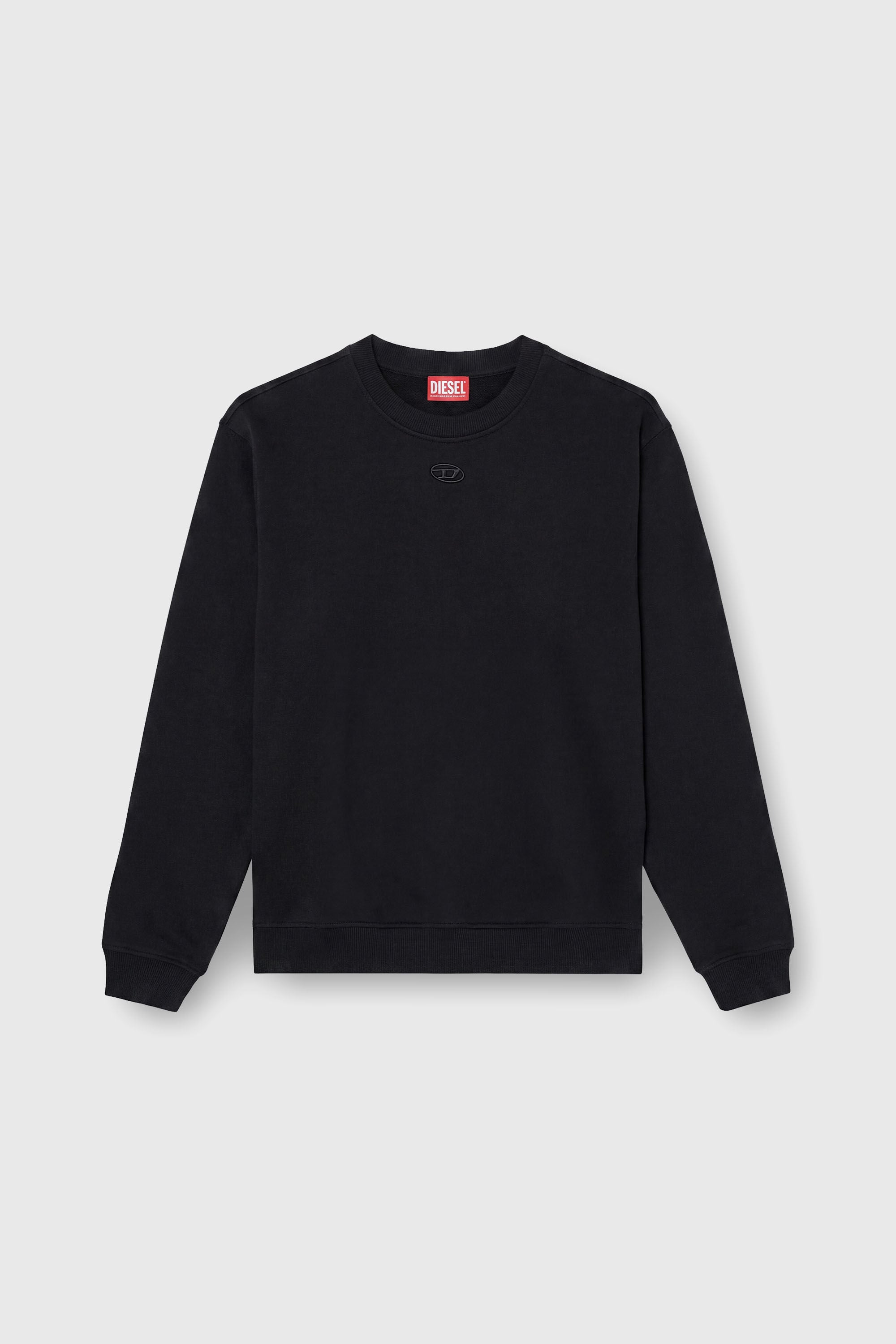 Diesel - F-NORMY-OD, Damen Baumwollsweatshirt mit ovaler D-Stickerei in Schwarz - 2