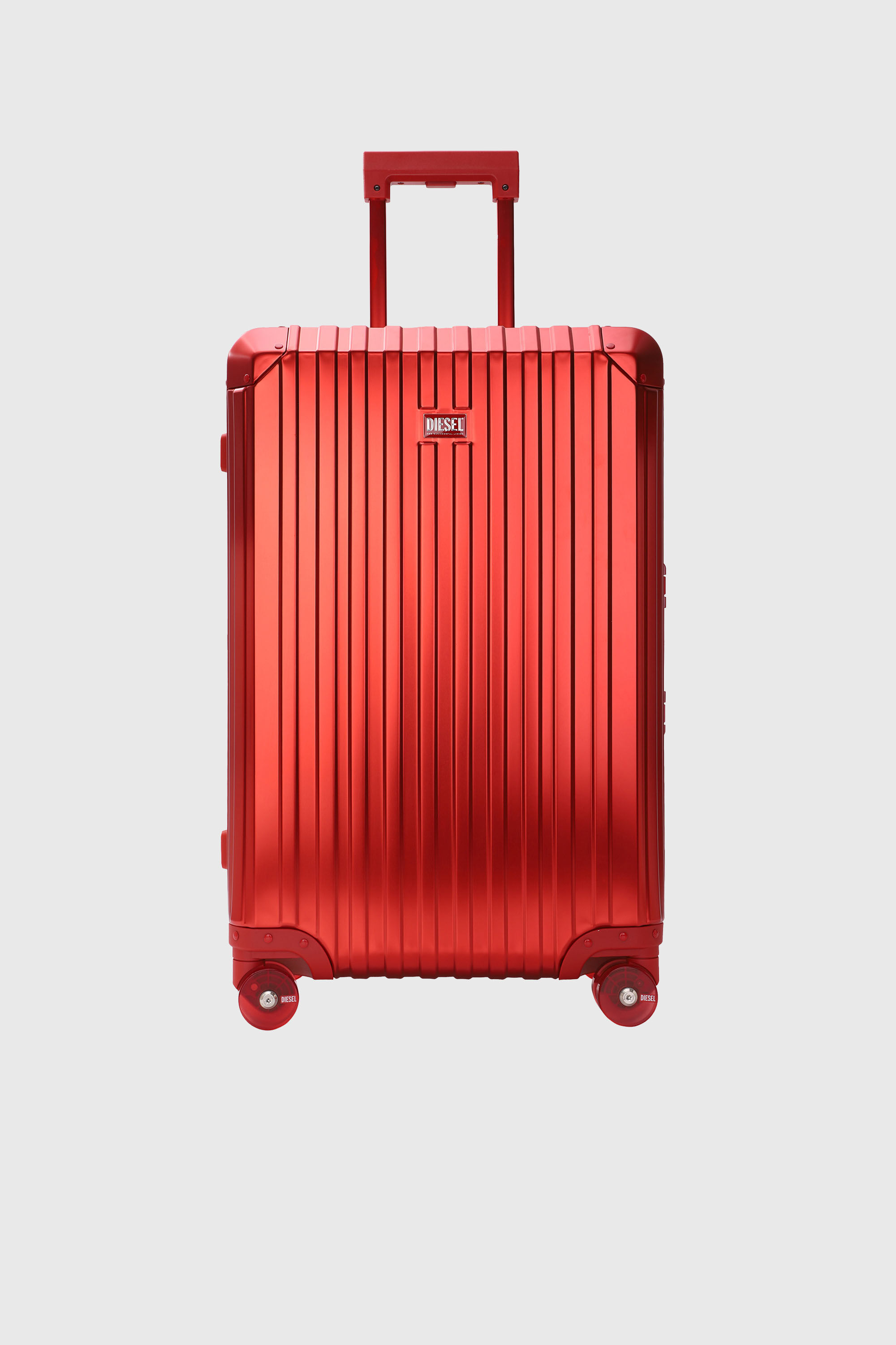 Diesel - DIESEL ALUMINUM TROLLEY- DSL002, Unisex Koffer aus Aluminium Gr&ouml;&szlig;e M in Rot - 1