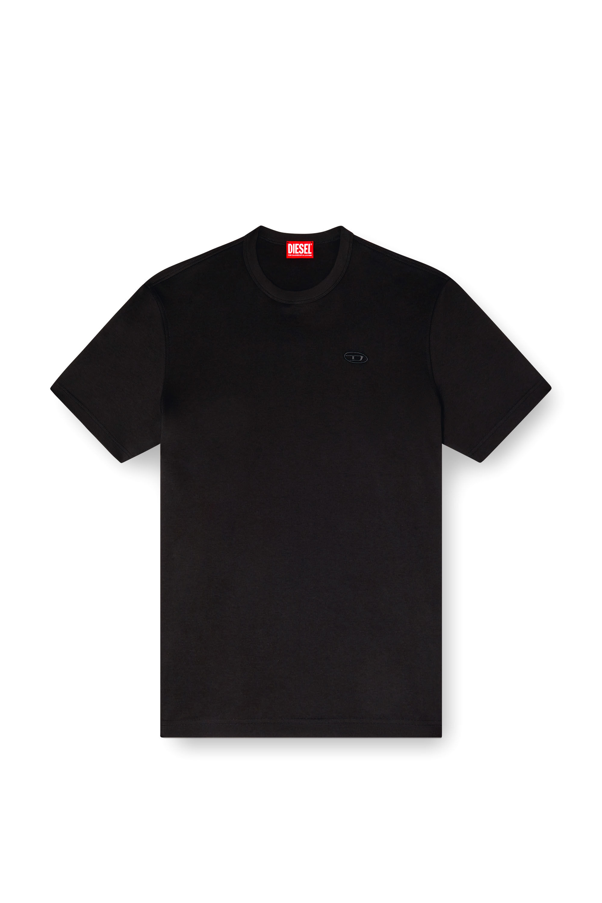 Diesel - T-ADJUST-SLITS-R17, Herren T-Shirt mit farblich abgestimmter Logo-Stickerei in Schwarz - 2