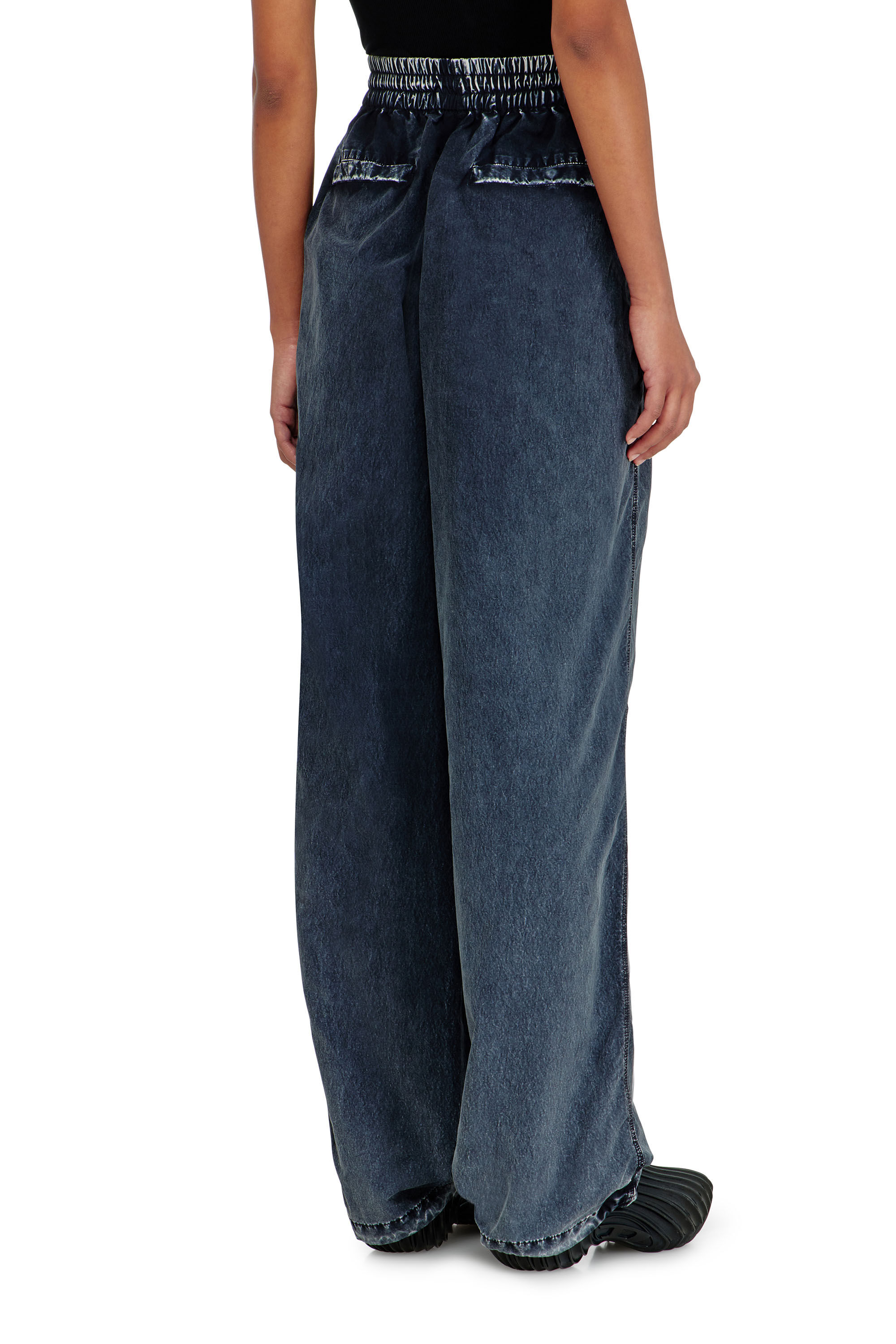 Diesel - P-APYRI, Damen Acid-wash Trackpants aus Nylon-Taslan in Dunkelblau - 4