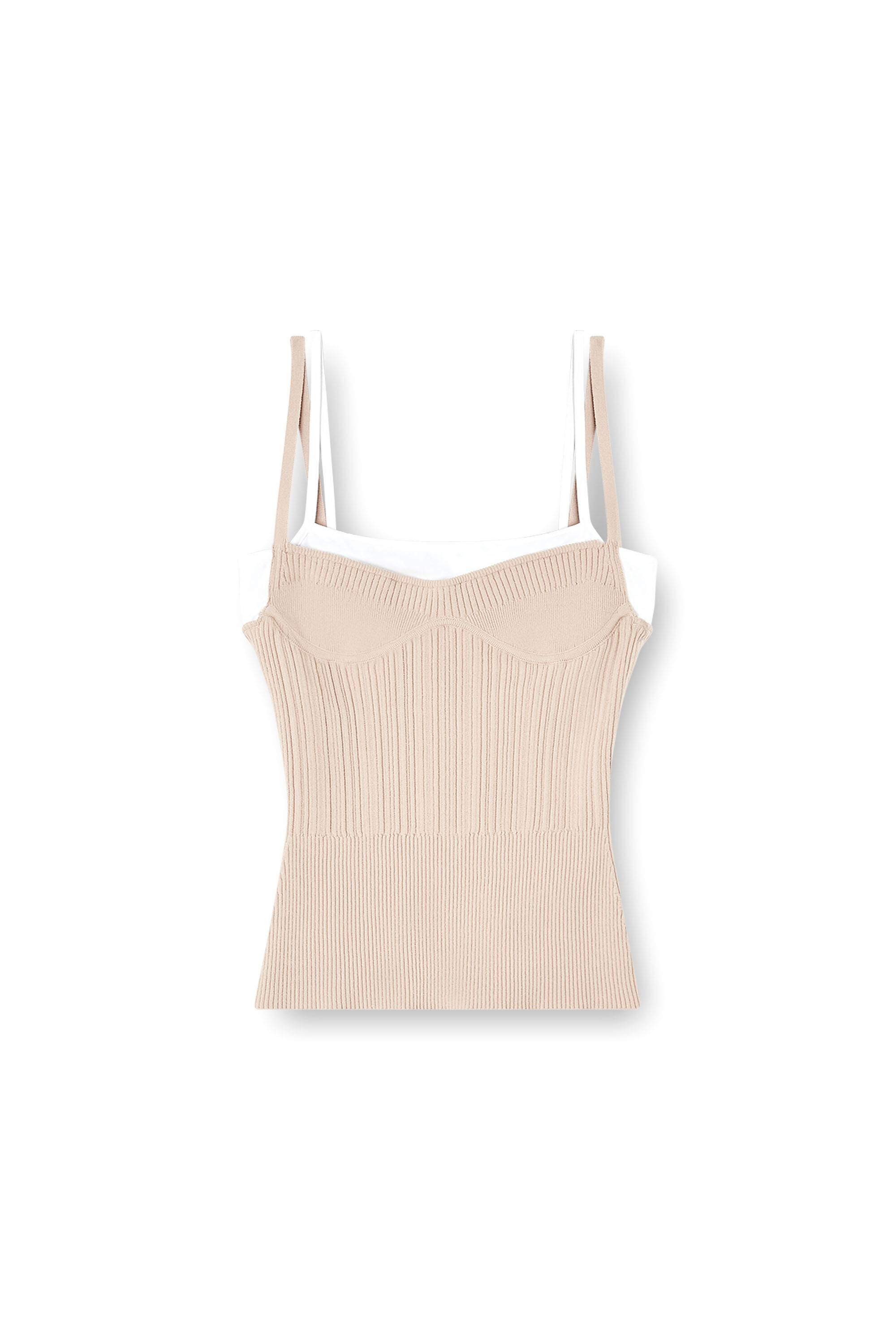Diesel - M-ZARRINA, Damen Gestricktes Camisole-Top mit Lagenoptik in Rosa - 2