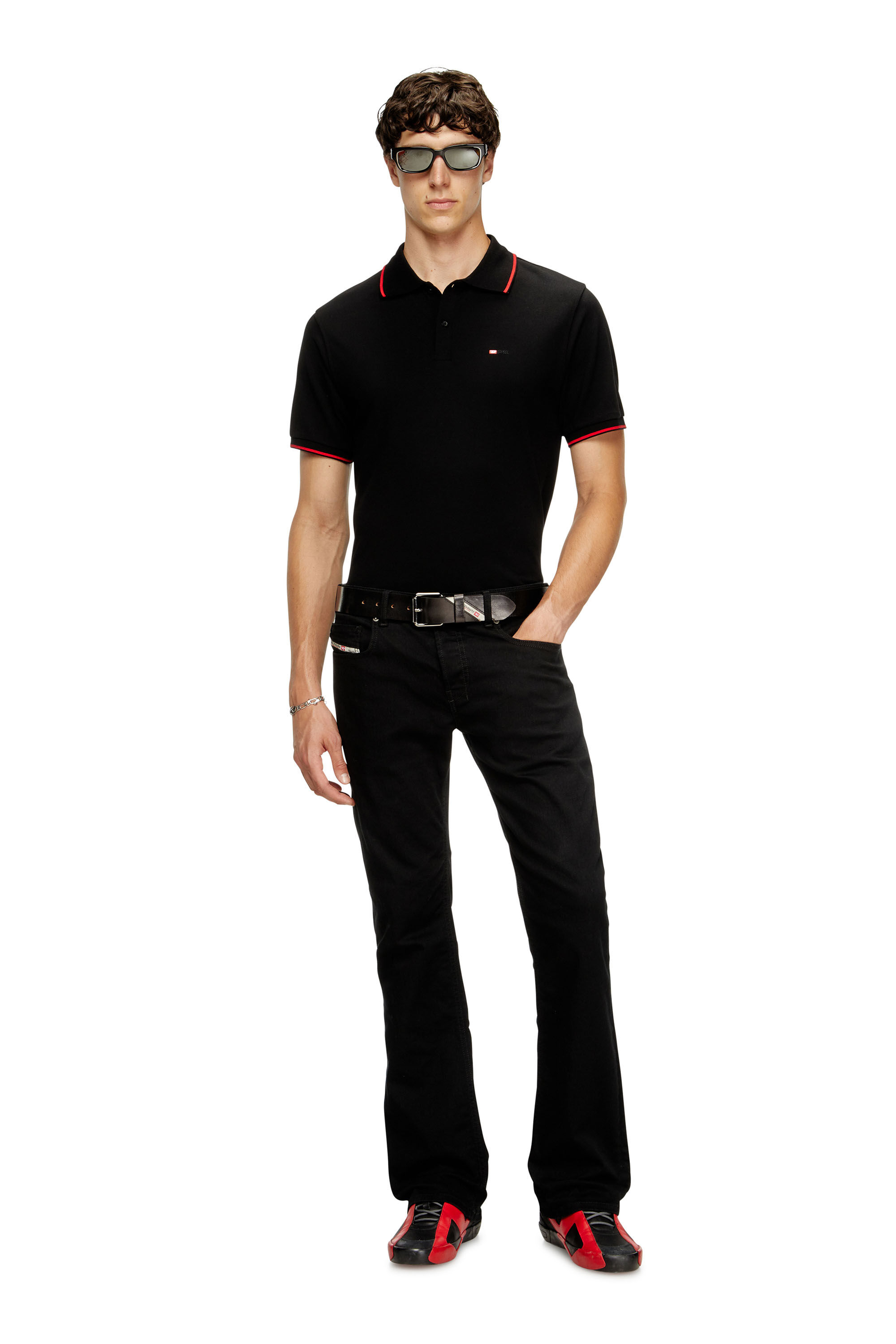 Diesel - T-FERRY-MICRODIV, Herren Poloshirt mit Diesel-Microstickerei in Schwarz - 1
