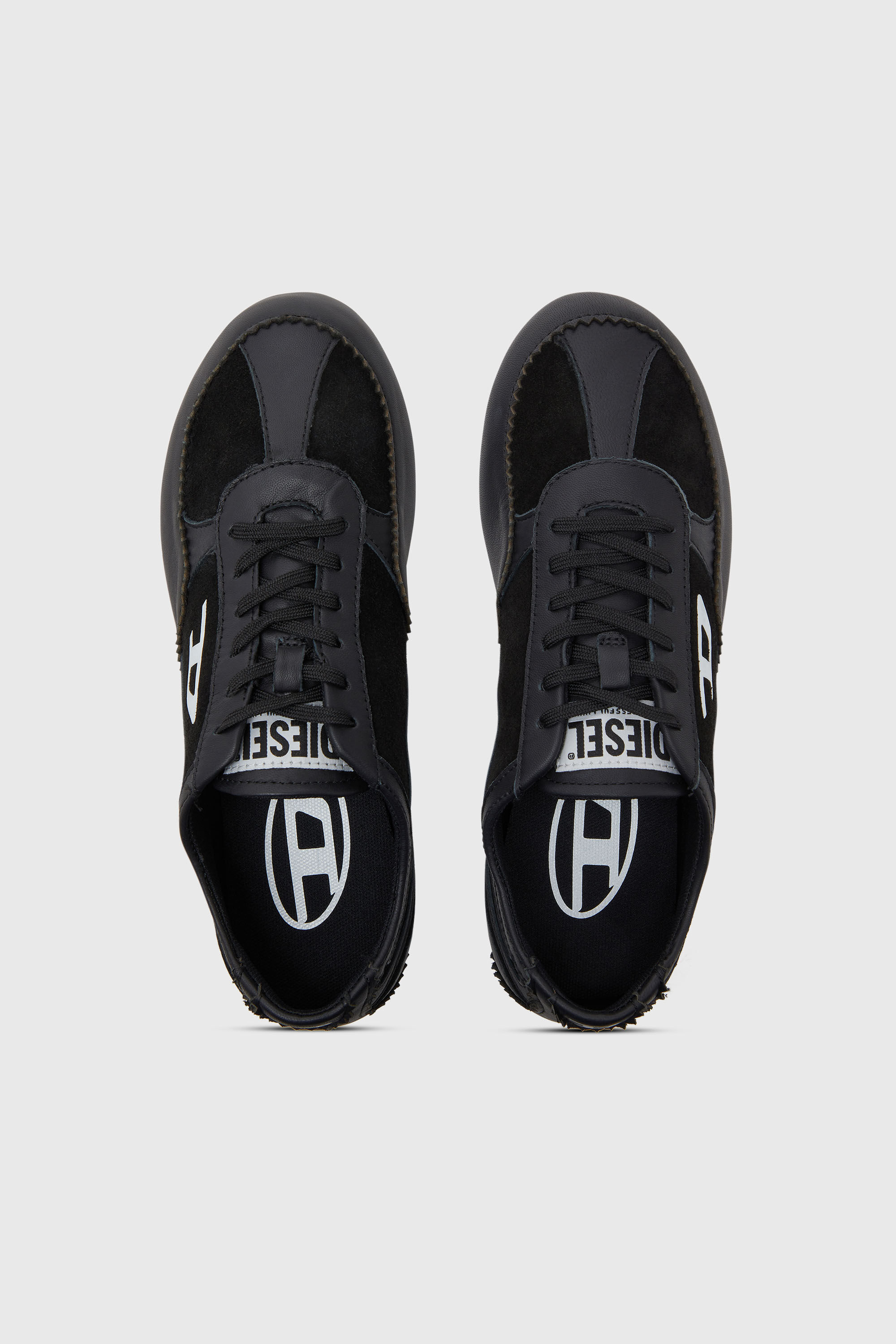 Diesel - D-MILE LOW W, Damen D-Mile-Flat-Sneaker aus Leder und Veloursleder in Schwarz - 4