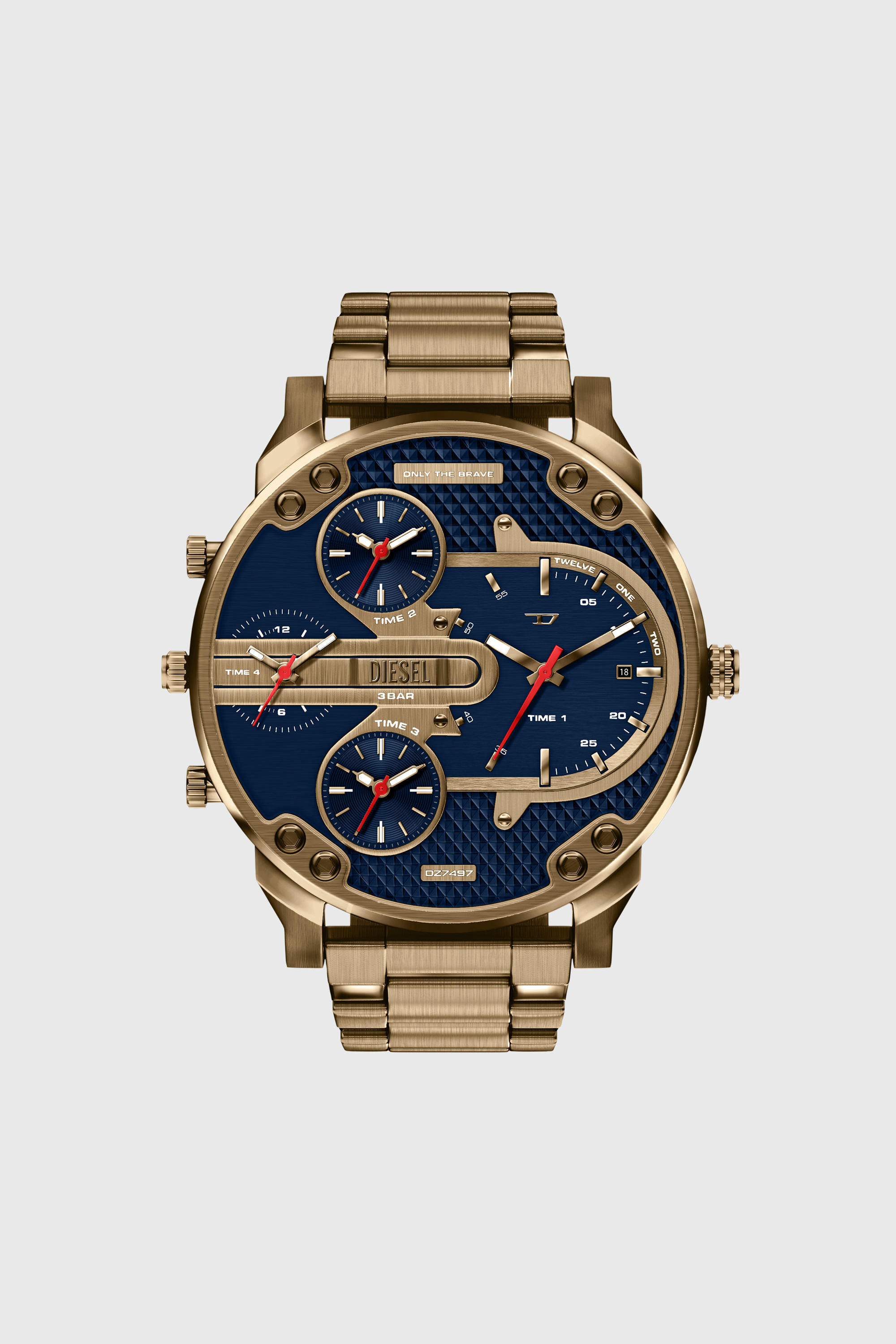 Diesel - DZ7497 WATCH, Herren Mr. Daddy Slim Uhr mit Datumsanzeige aus Edelstahl in Altgoldoptik in Gold - 1