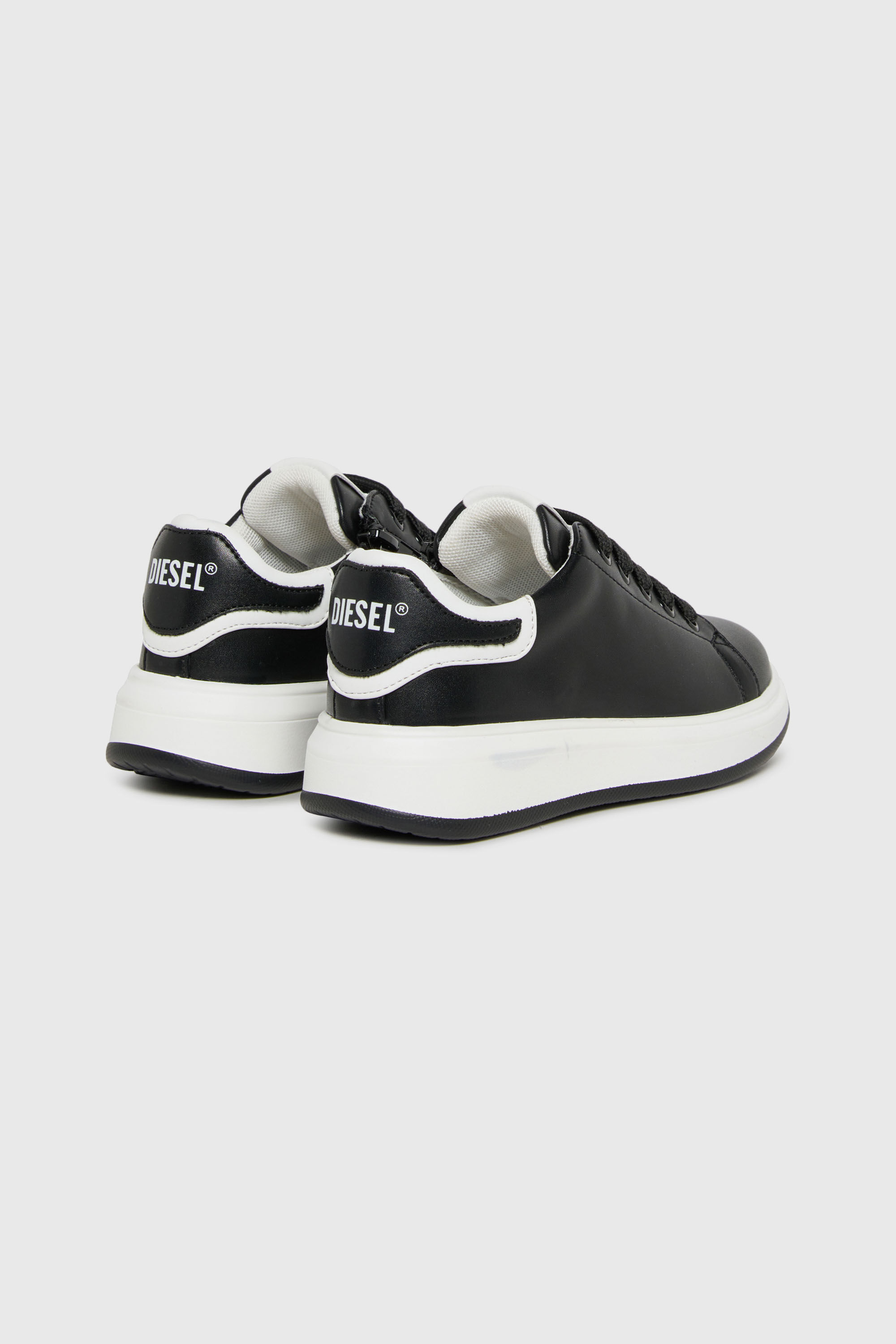 Diesel - S-MEQUIPLA, Unisex S-MEQUIPLA-Sneakers mit kontrastierenden Bes&auml;tzen in Schwarz - 3
