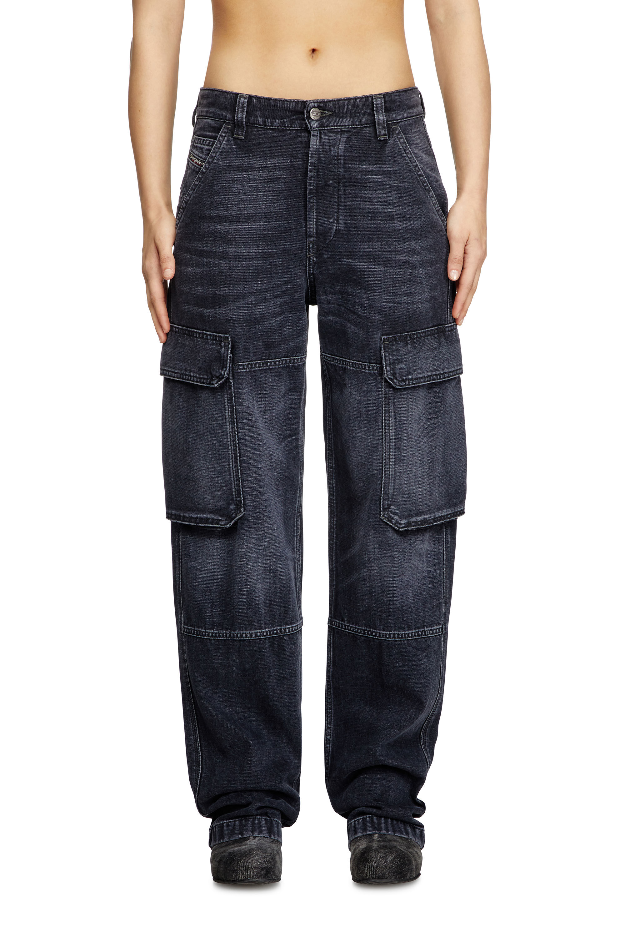 Diesel - Damen Regular Jeans D-Pot 007Z9, Schwarz/Dunkelgrau - 3