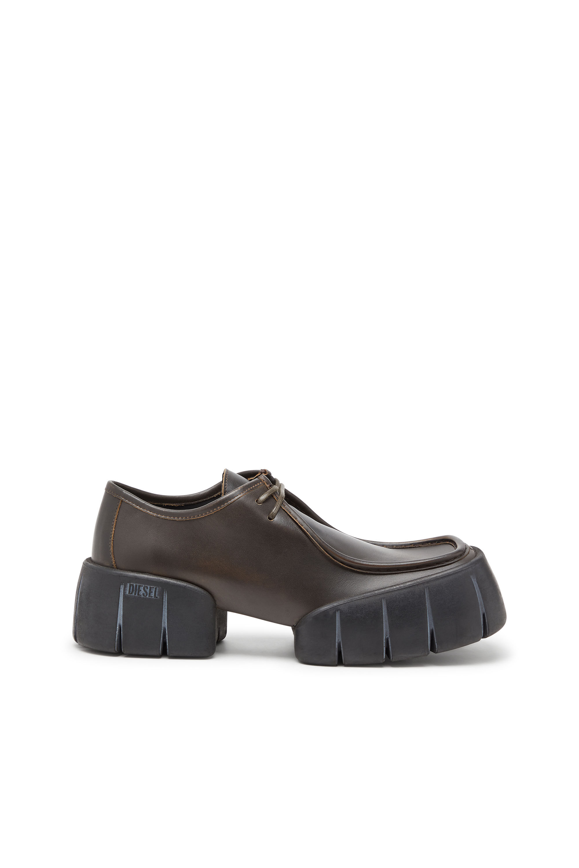 Diesel - D-TEX WB, Man's D-Tex-Moccasin-style shoes in brushed leather in Brown - 1