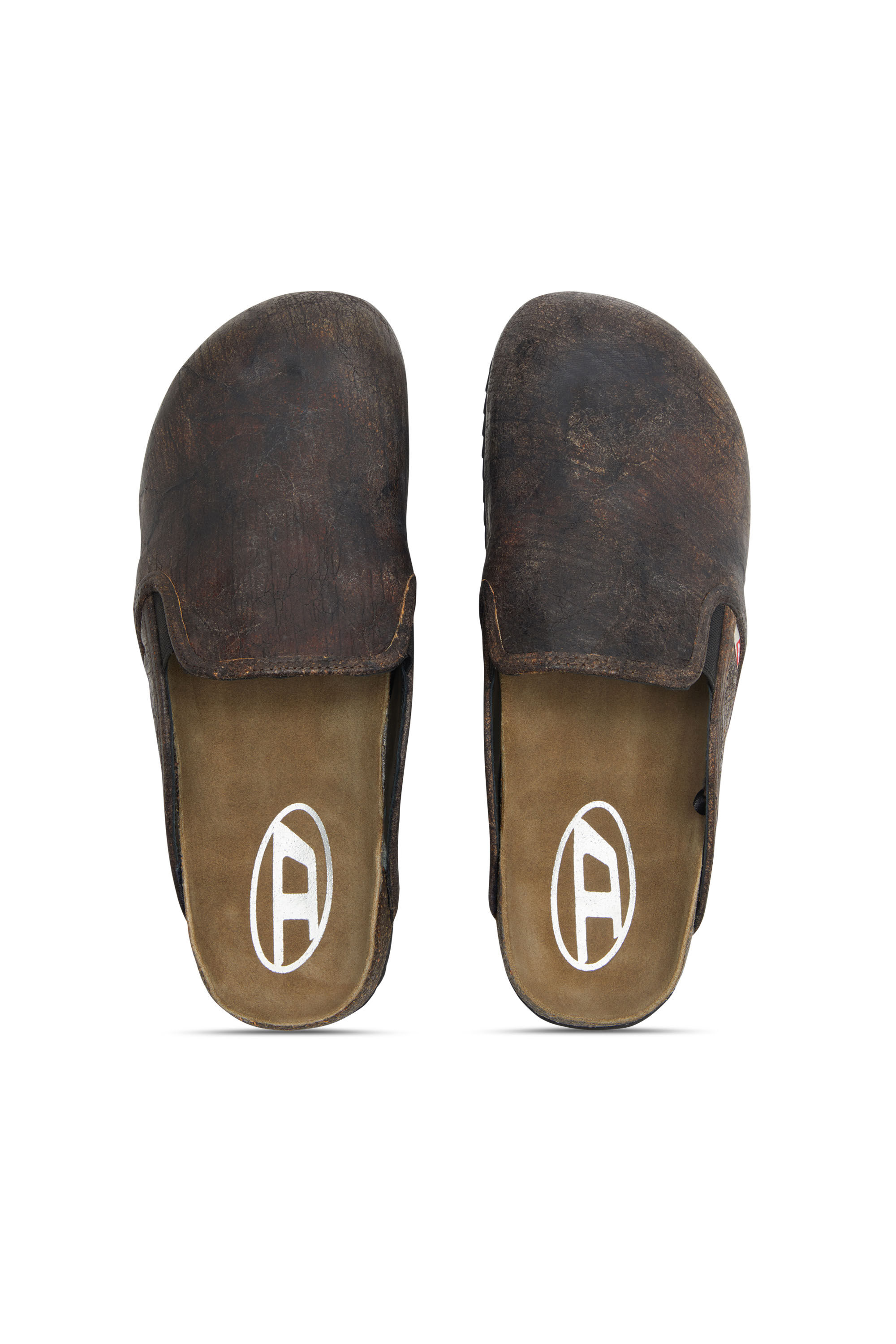 Diesel - D-WOODSTOCK SLIP-ON, Herren D-Woodstock-Clogs aus Wildleder in gerissener Optik in Braun - 4