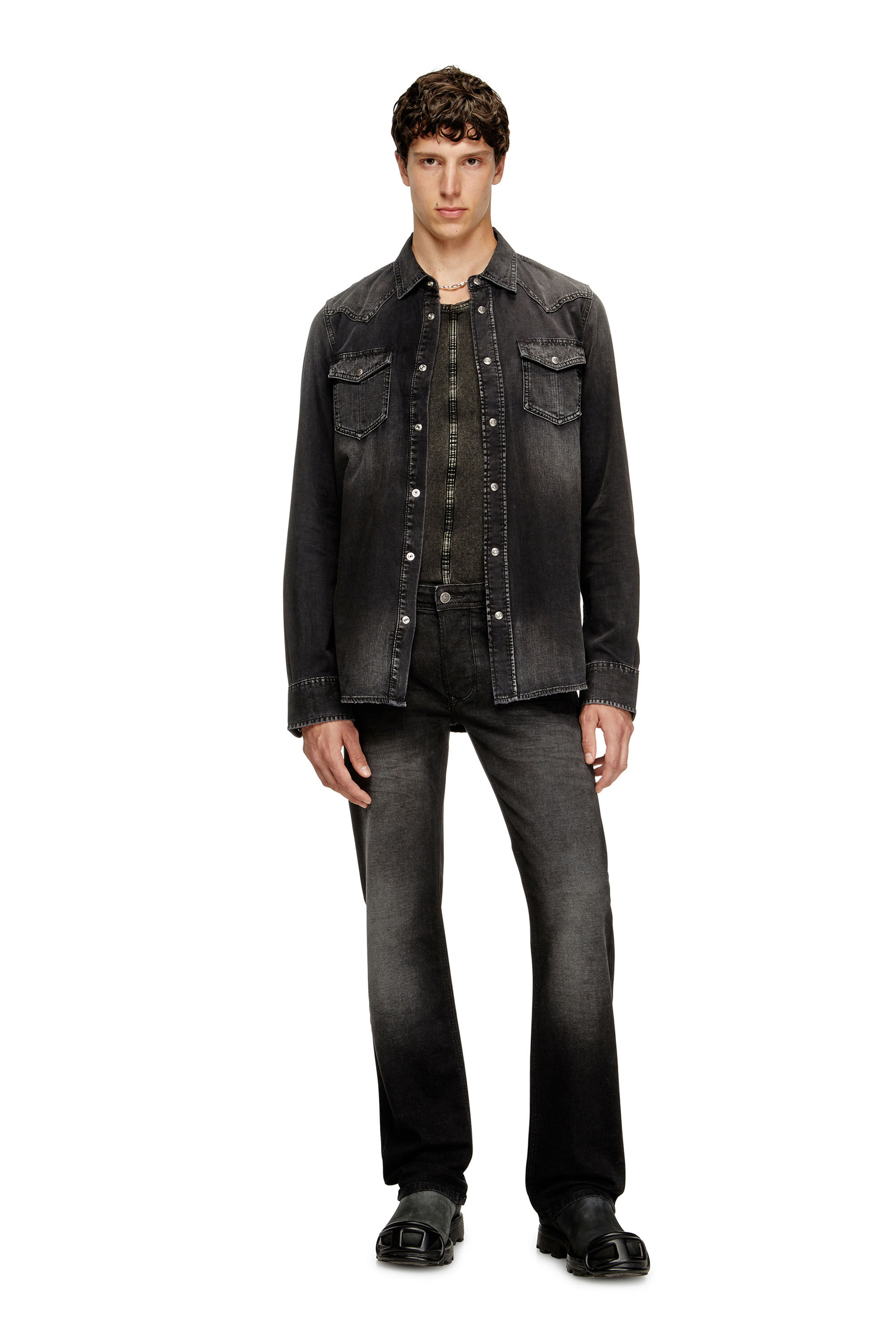 Diesel - D-VEGA, Herren Overshirt aus Denim in Schwarz - 1