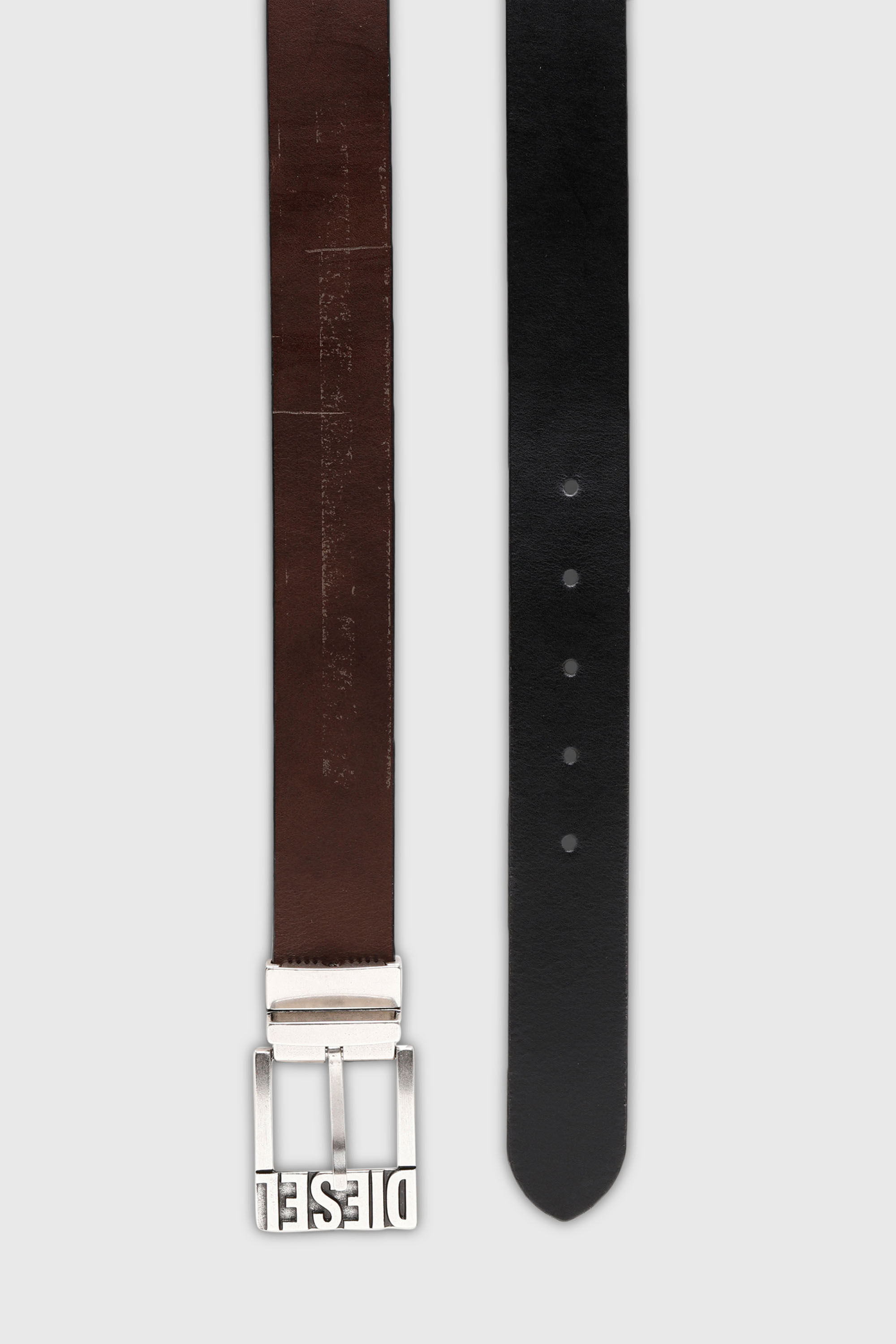 Diesel - B-SHIFT II, Herren 3.4cm G&uuml;rtel aus Leder zum Wenden in Schwarz/Braun - 4
