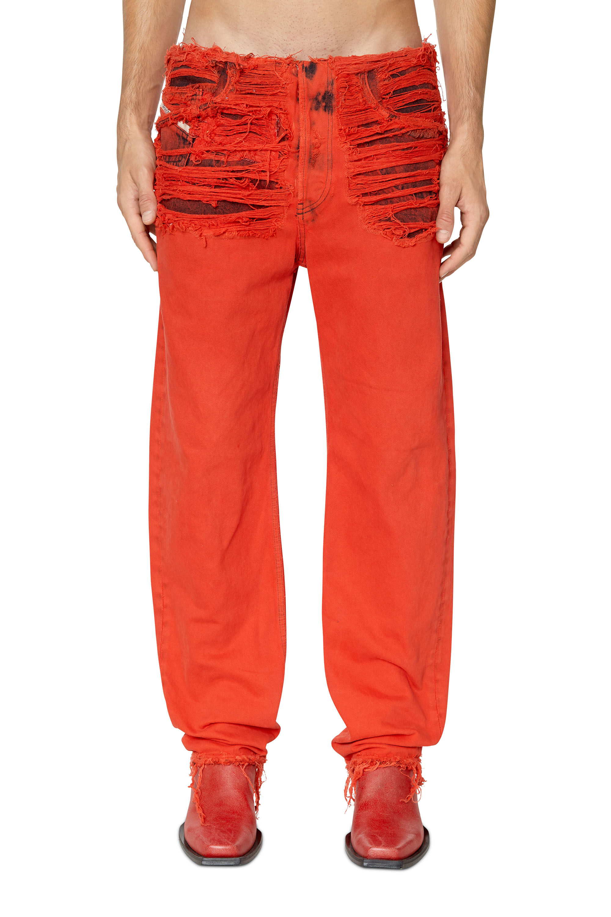 Diesel - 2010 007P1 Straight Jeans, Rot - Image 3