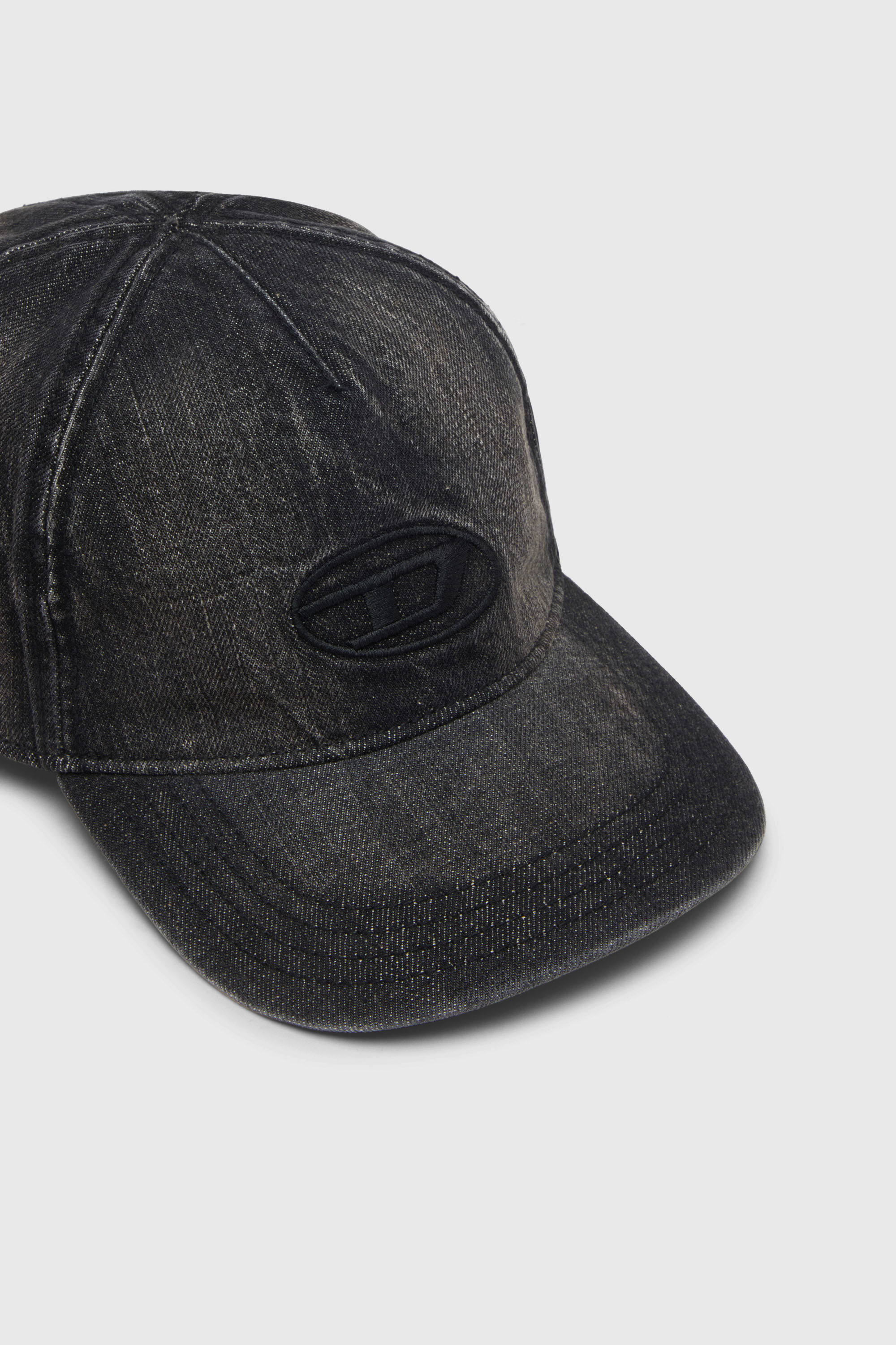 Diesel - C-ENIC, Herren Denim-Cap mit ausgefransten Details und gesticktem Logo in Jeansschwarz - 3