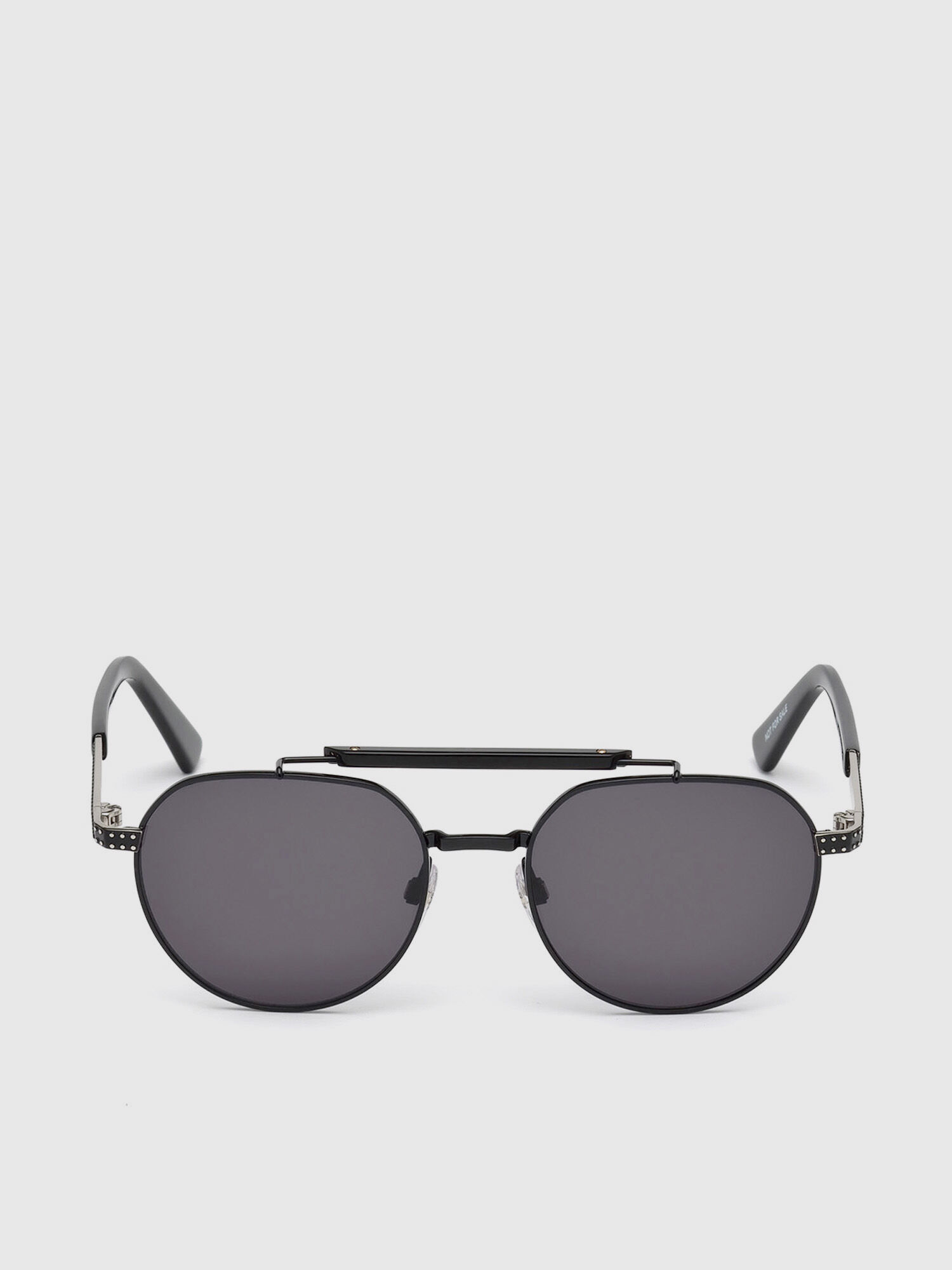 Diesel - DL0239, Unisex Sonnenbrille im 80er-Jahre-Look mit rundem Gestell in Schwarz - 1