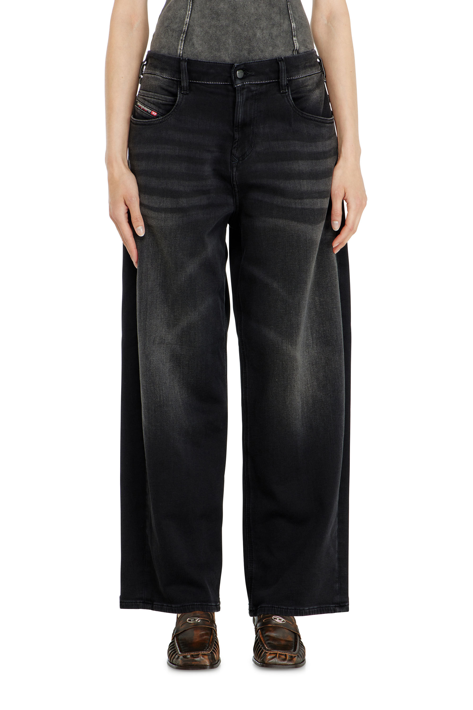 Diesel - Unisex Relaxed 2097 D-Enim-M Joggjeans&reg; 09P90, Schwarz/Dunkelgrau - 4