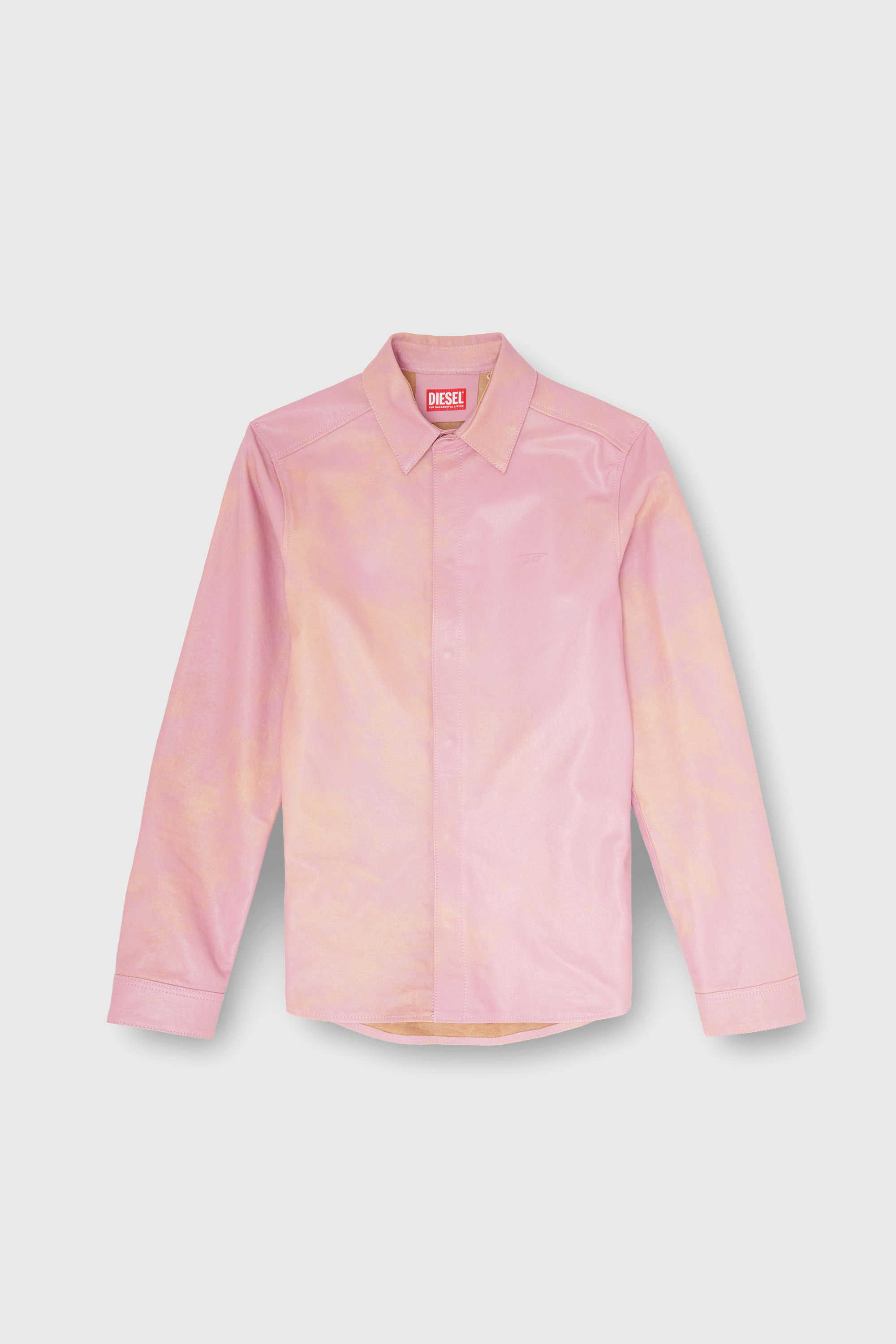 Diesel - S-CIRT, Herren Hemd aus behandeltem Leder in Rosa - 2
