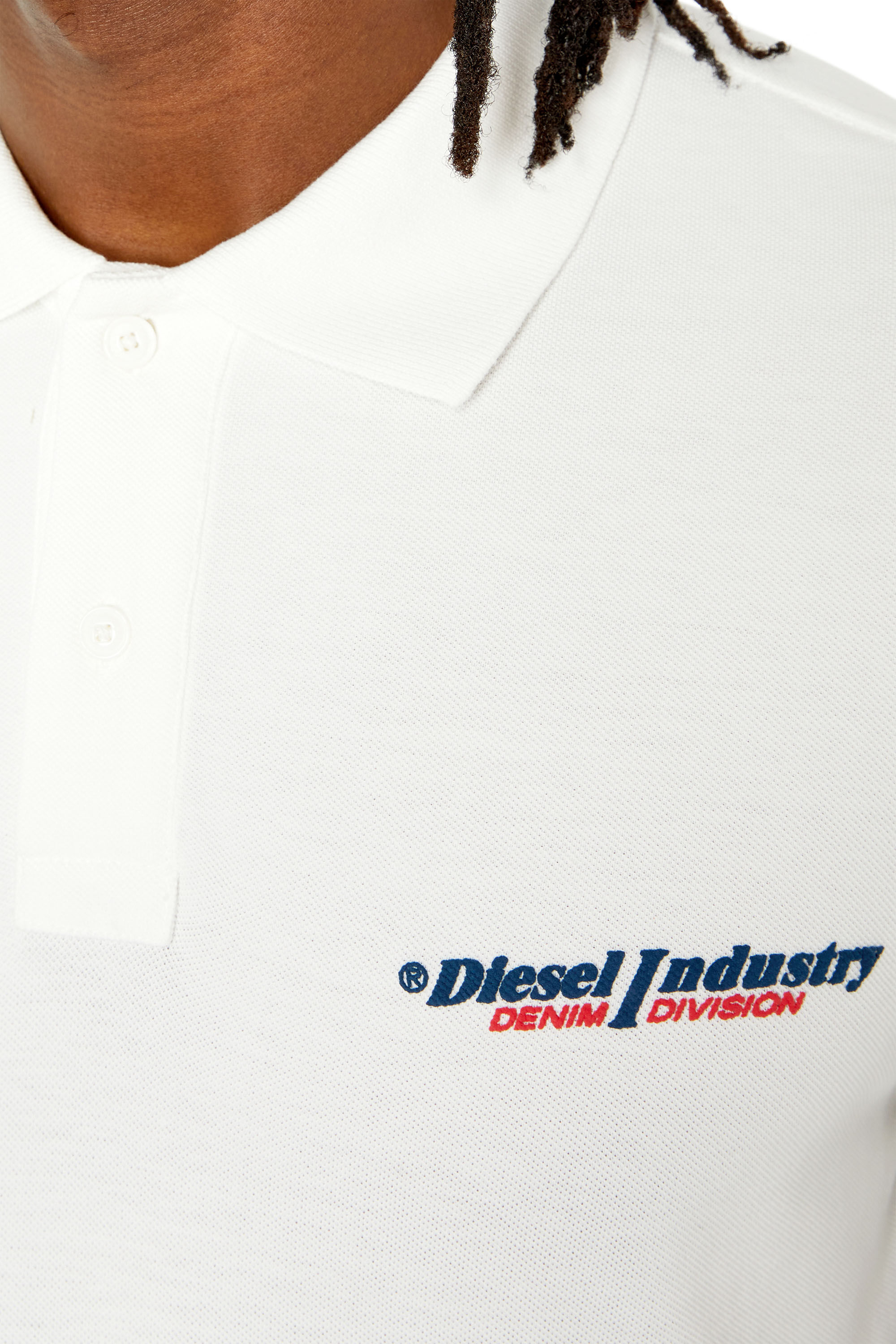 Diesel - T-SMITH-IND, Herren Poloshirt mit Diesel Industry-Print in Weiß - 5