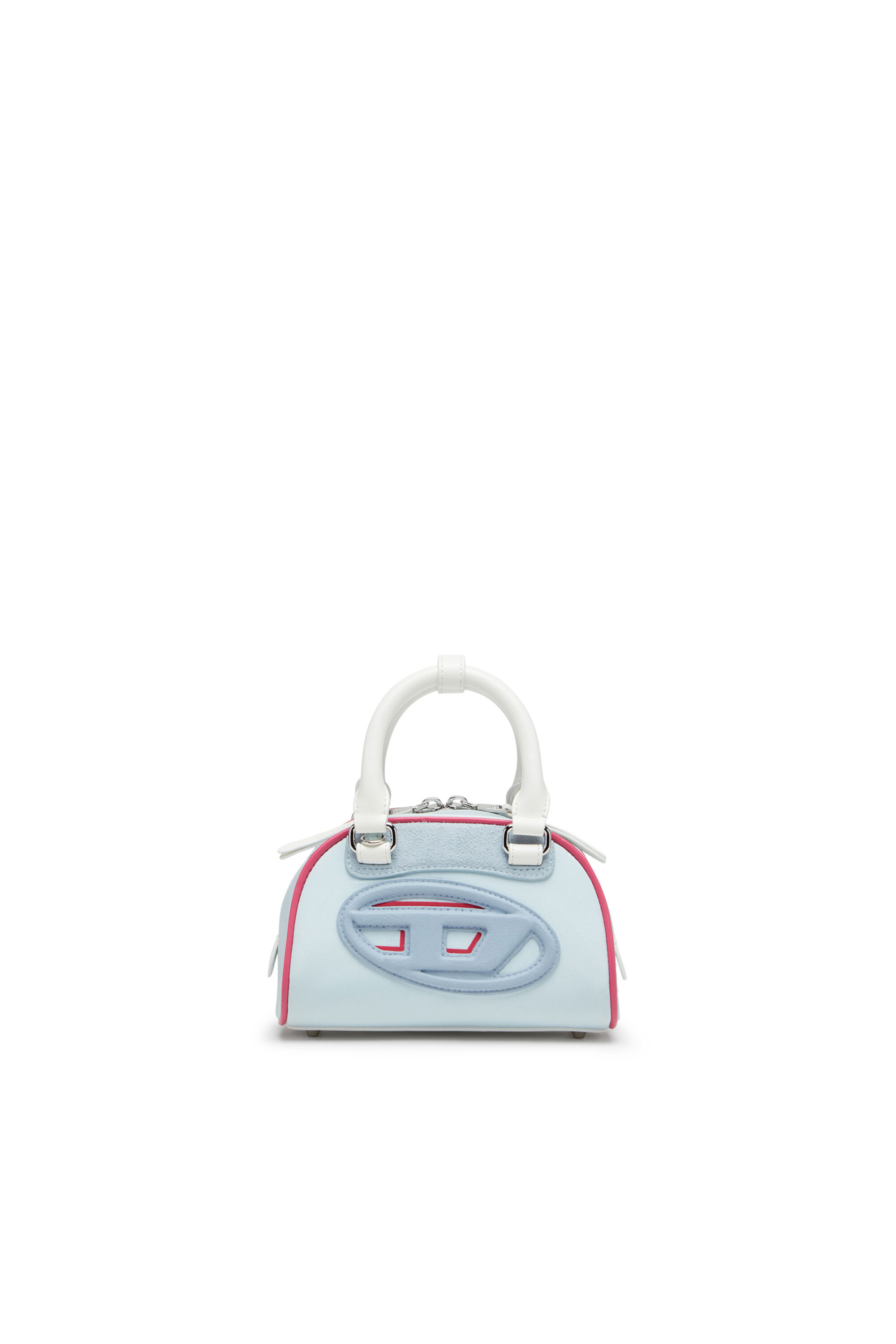 Diesel - 1DR DOME CROSSBODY, Damen Colourblock-Mini-Bowling-Tasche in Hellblau - 1
