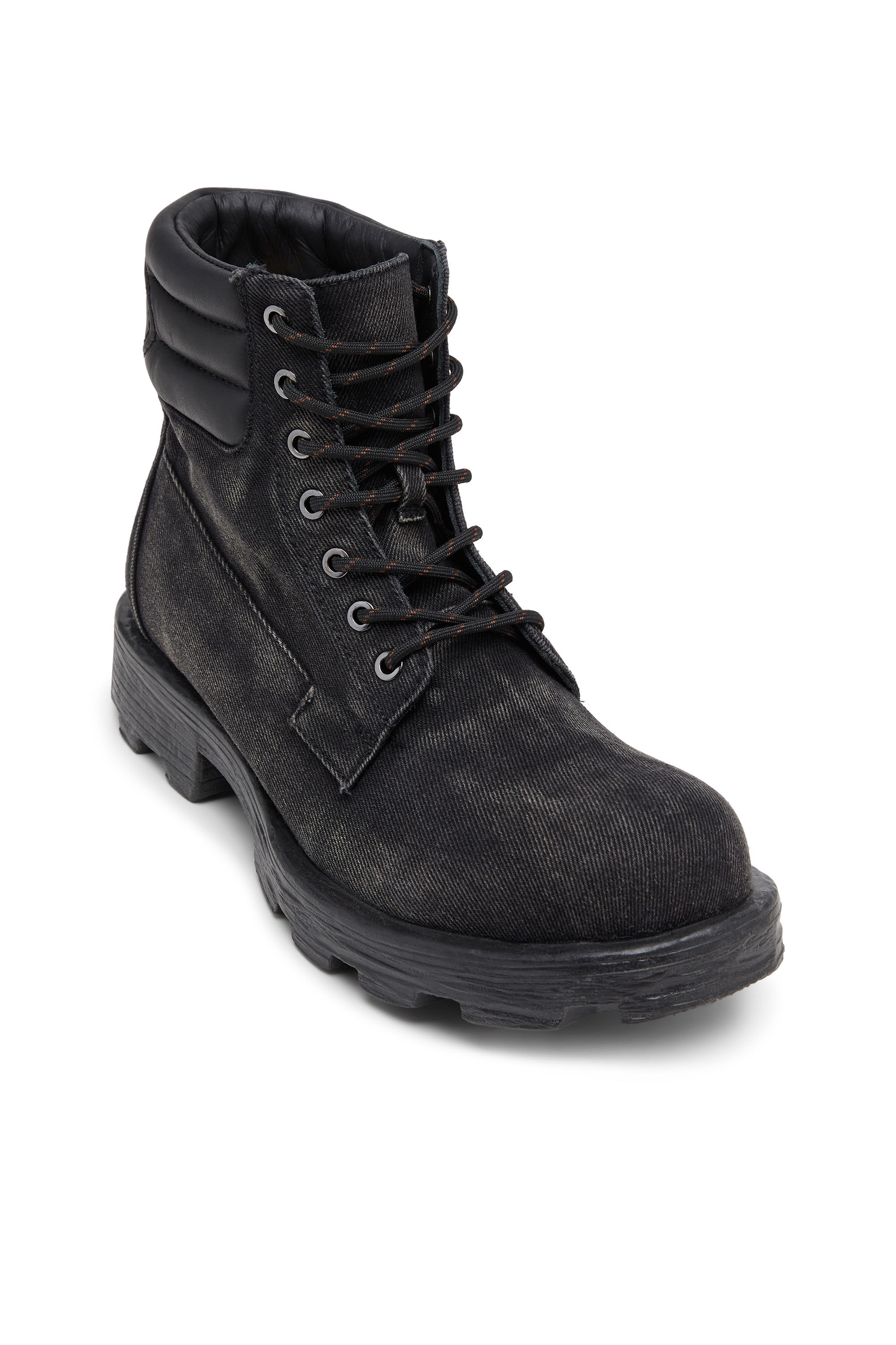 Diesel - D-HAMMER LACE UP, Herren D-Hammer-Kampfstiefel aus Denim und Leder in Schwarz - 6
