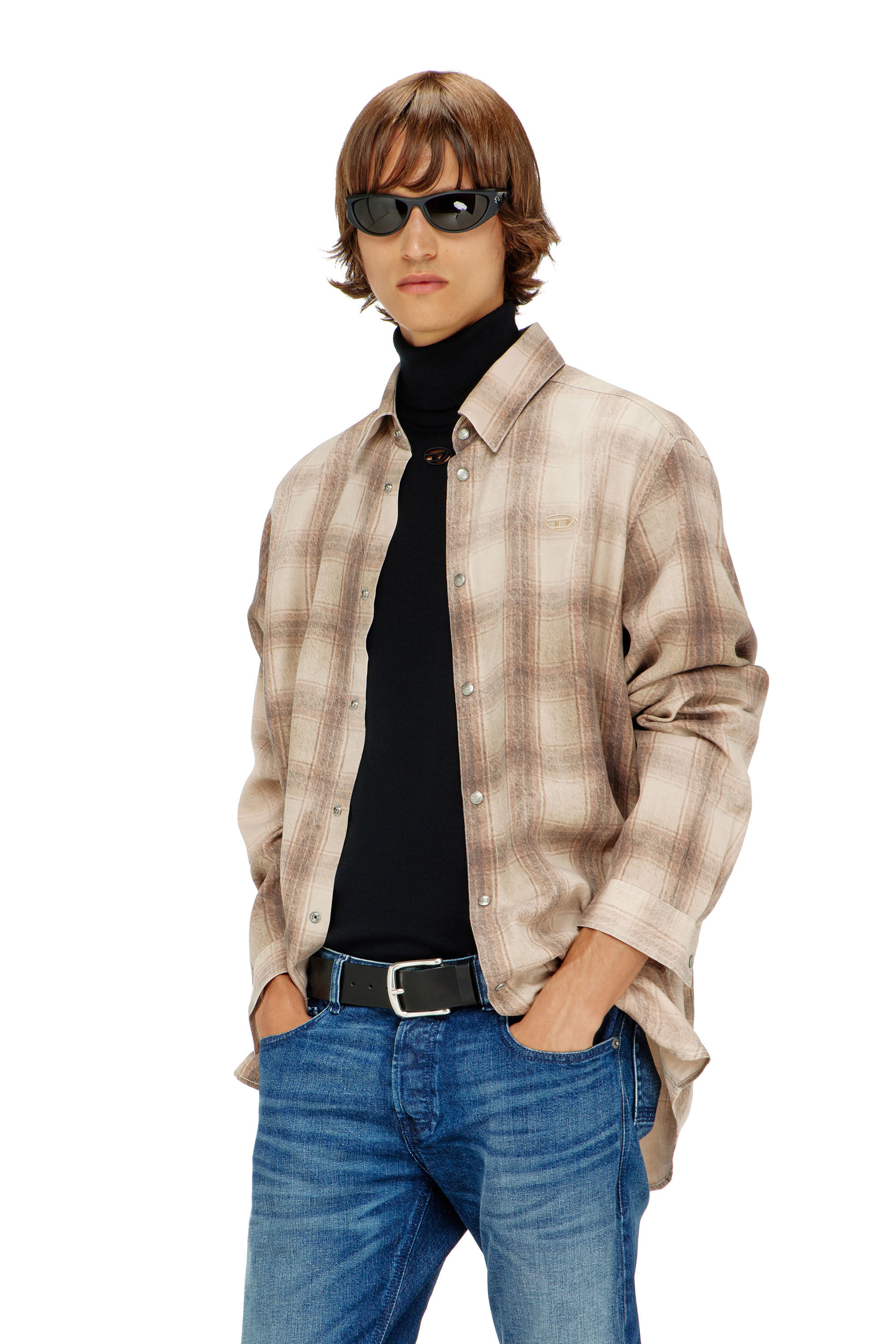 Diesel - K-VARTA, Herren Rollkragenpullover aus Wolle mit Cutout-Logo in Schwarz - 3