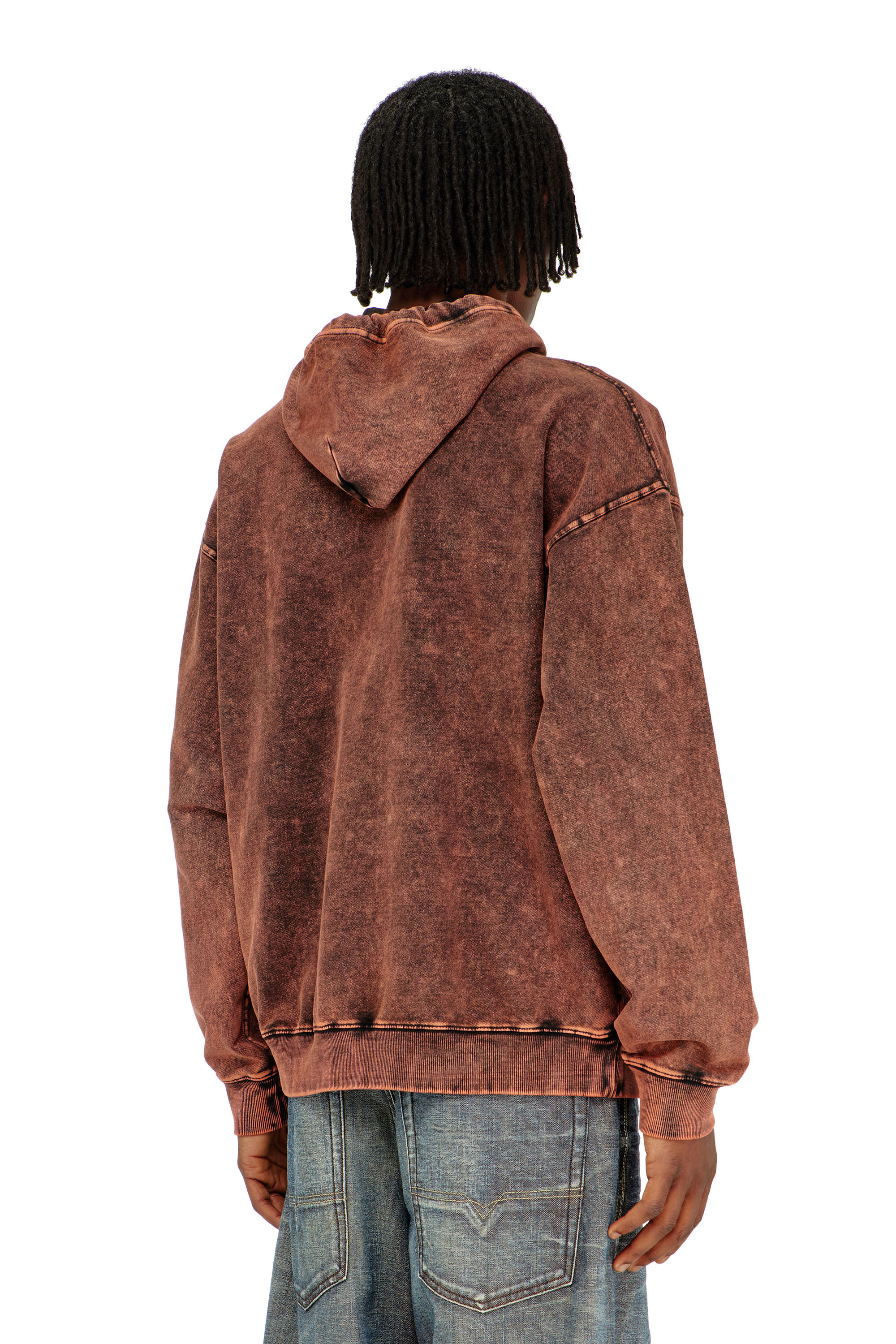 Diesel - S-BOXT-HOOD-TUK, Herren Sweatshirt mit Denim-Effekt-Behandlung in Braun - 4