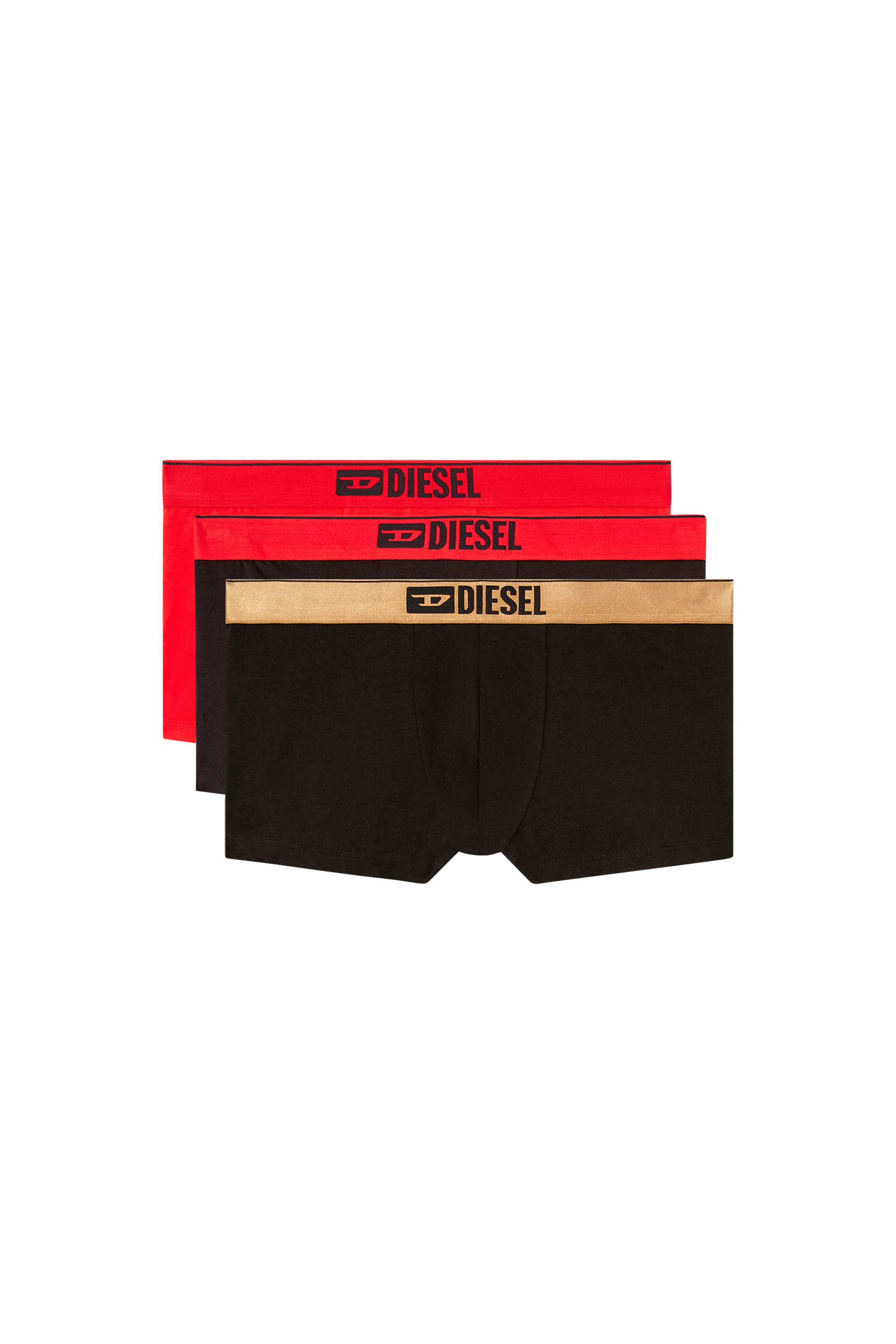 Diesel - DAMIEN-GFT-3PACK, Herren Metallic-Retropants im Dreierpack in Schwarz/Rot - 2