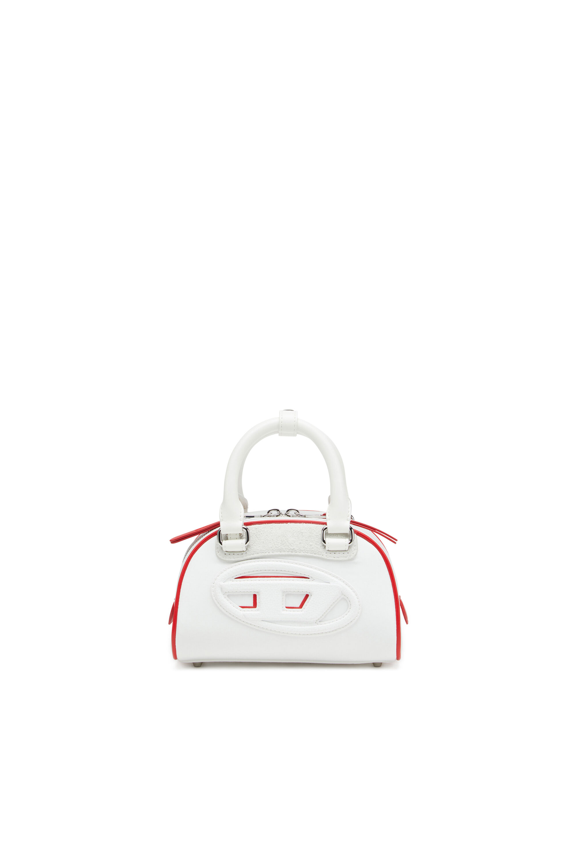 Diesel - 1DR DOME CROSSBODY, Damen Colourblock-Mini-Bowling-Tasche in Weiß - 1