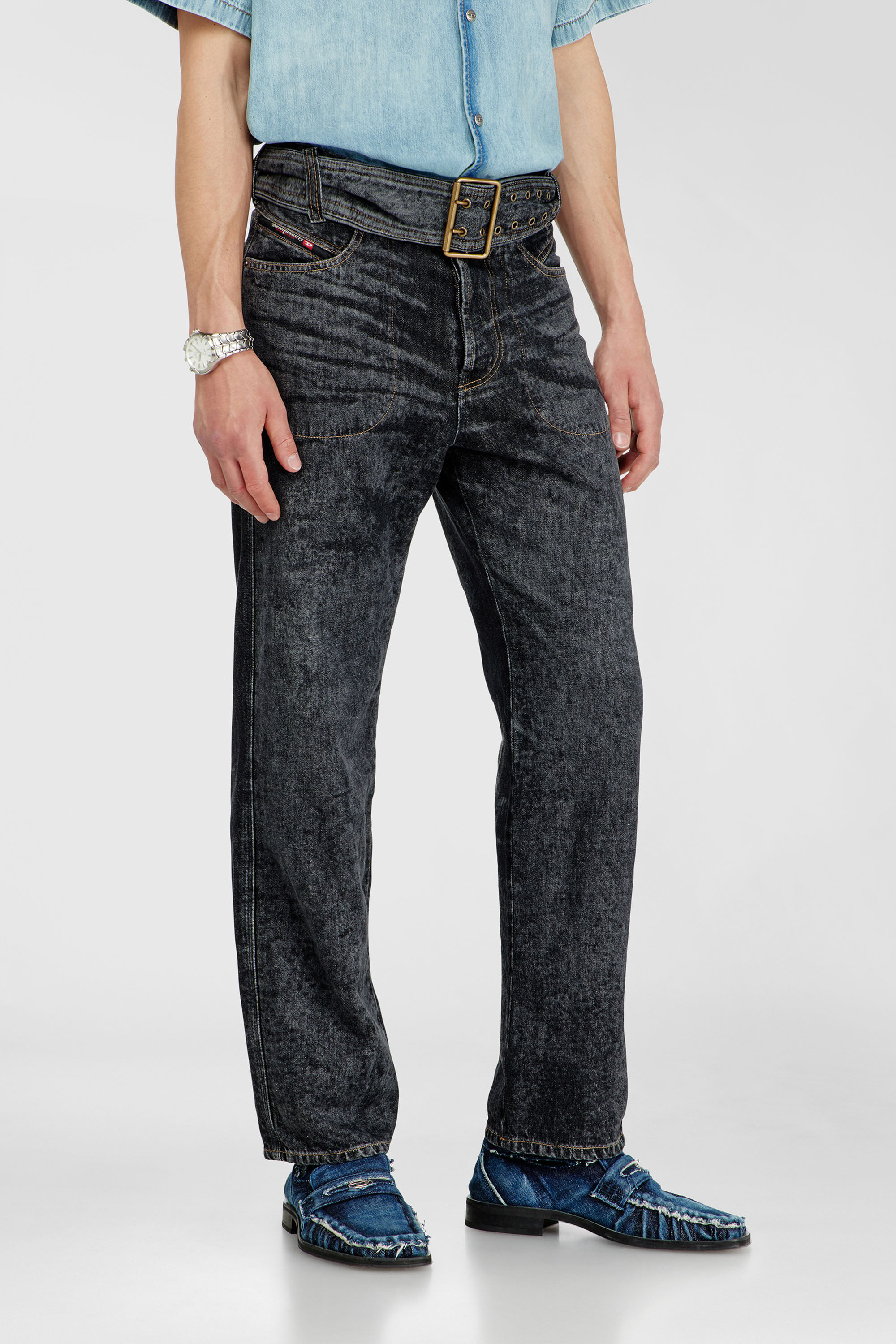 Diesel - Herren Relaxed Jeans D-Marcus 09Q24, Schwarz/Dunkelgrau - 7