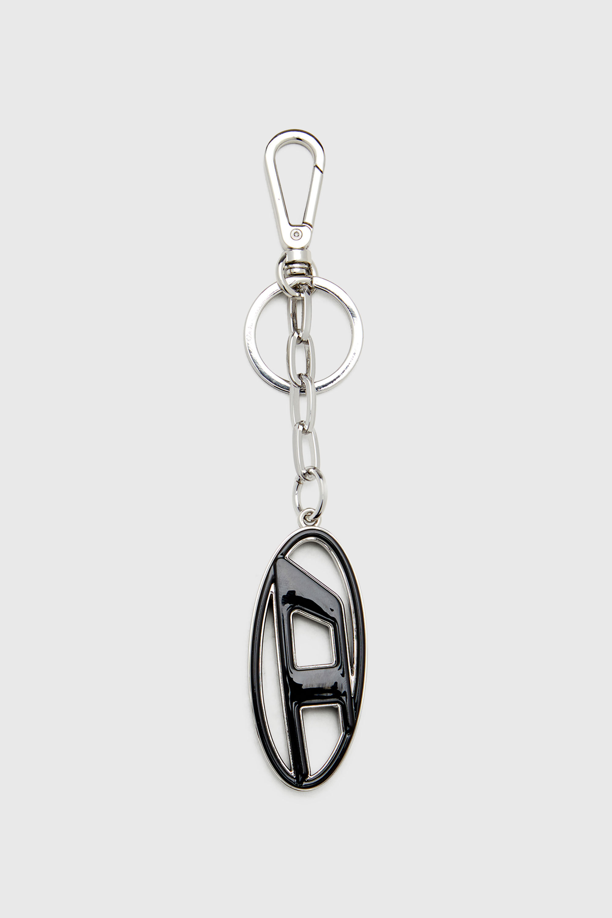 Diesel - CAGE-D LAYER, Herren Oval D-Schl&uuml;sselring aus Metall und Harz in Schwarz/Silber - 1