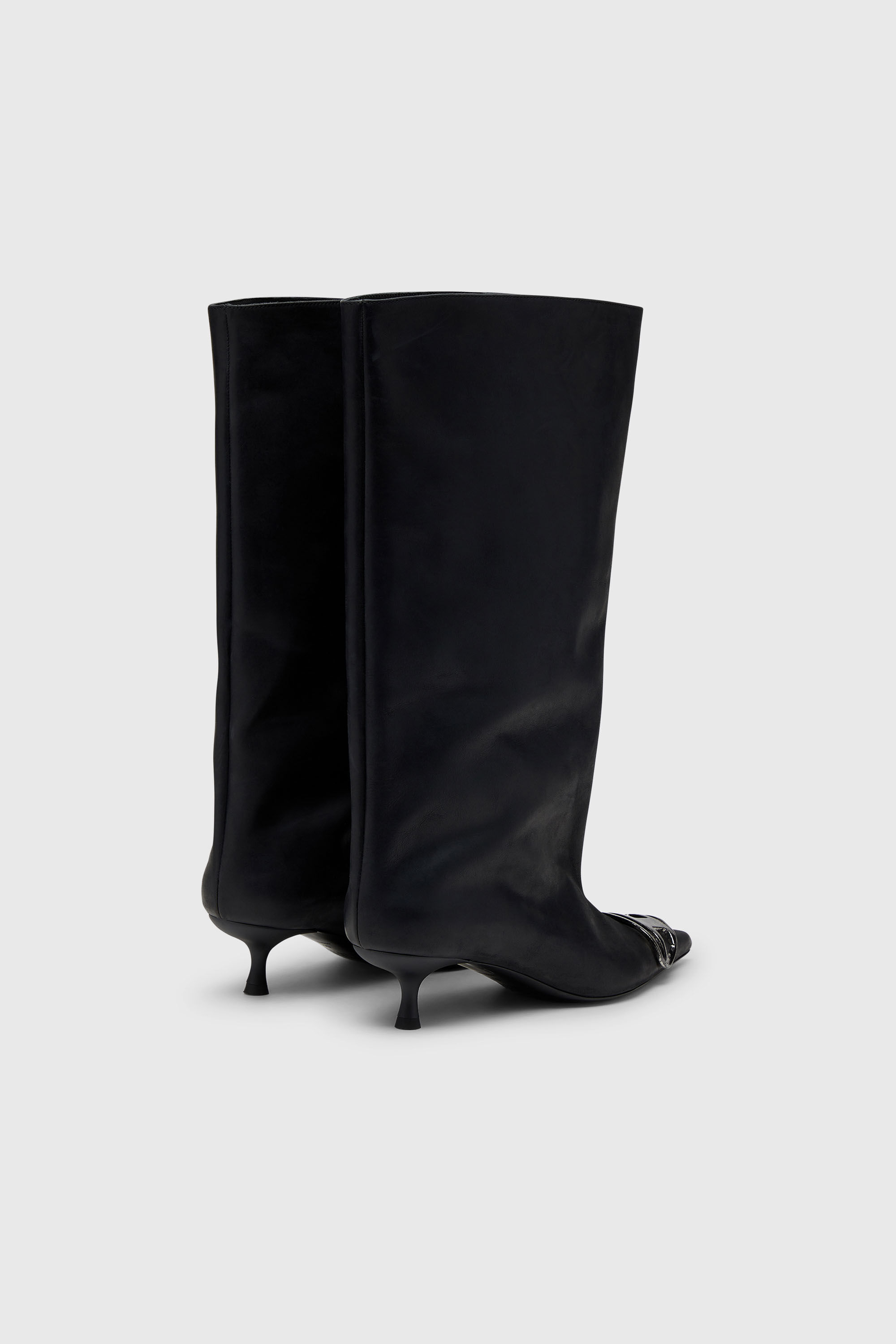 Diesel - D-VENUS 40 KB TUBE, Damen D-Venus-Kniehohe Stiefel aus Fettleder in Schwarz - 3