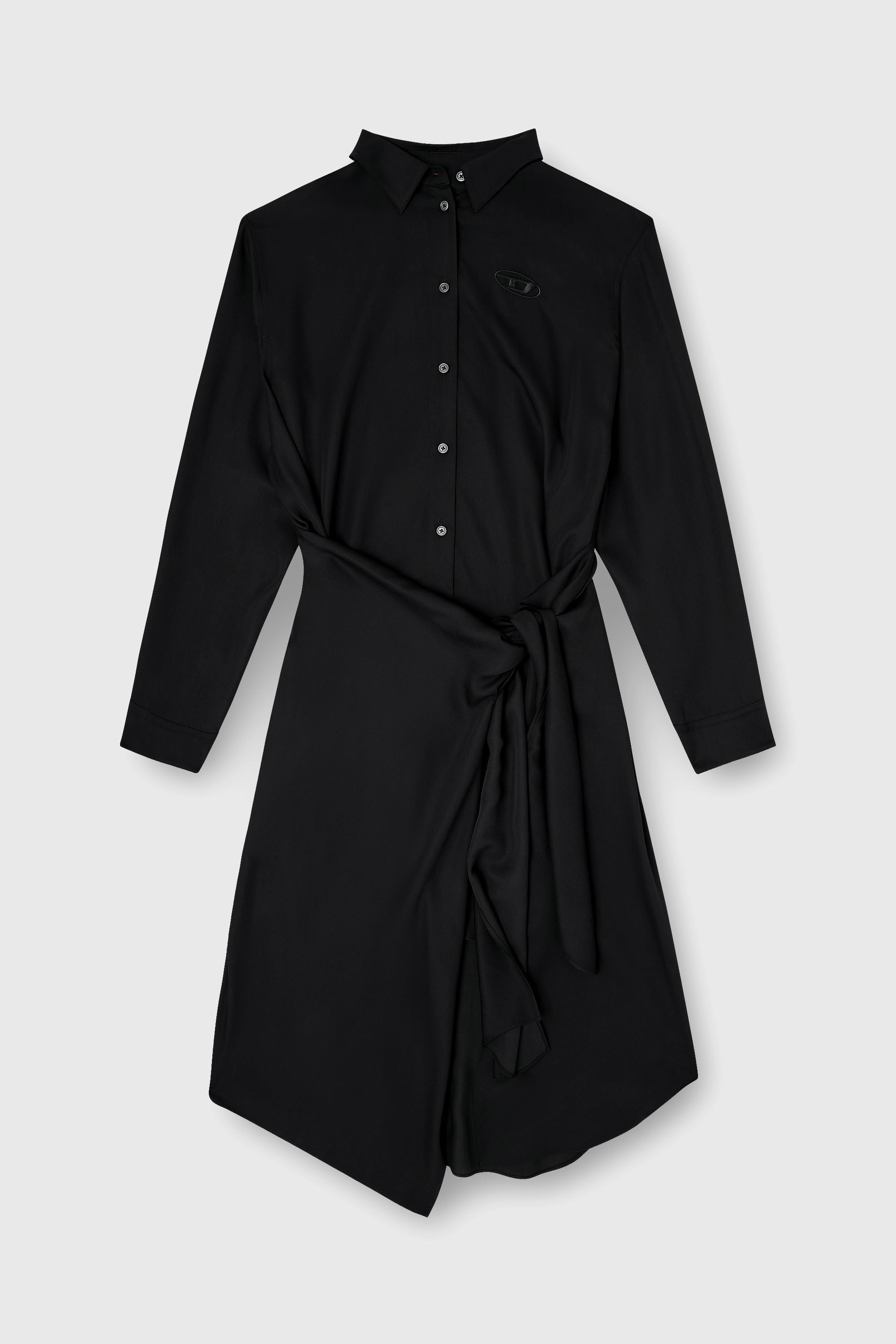 Diesel - D-ILETTA-S1, Damen Midikleid mit verdrehtem Detail in Schwarz - 2