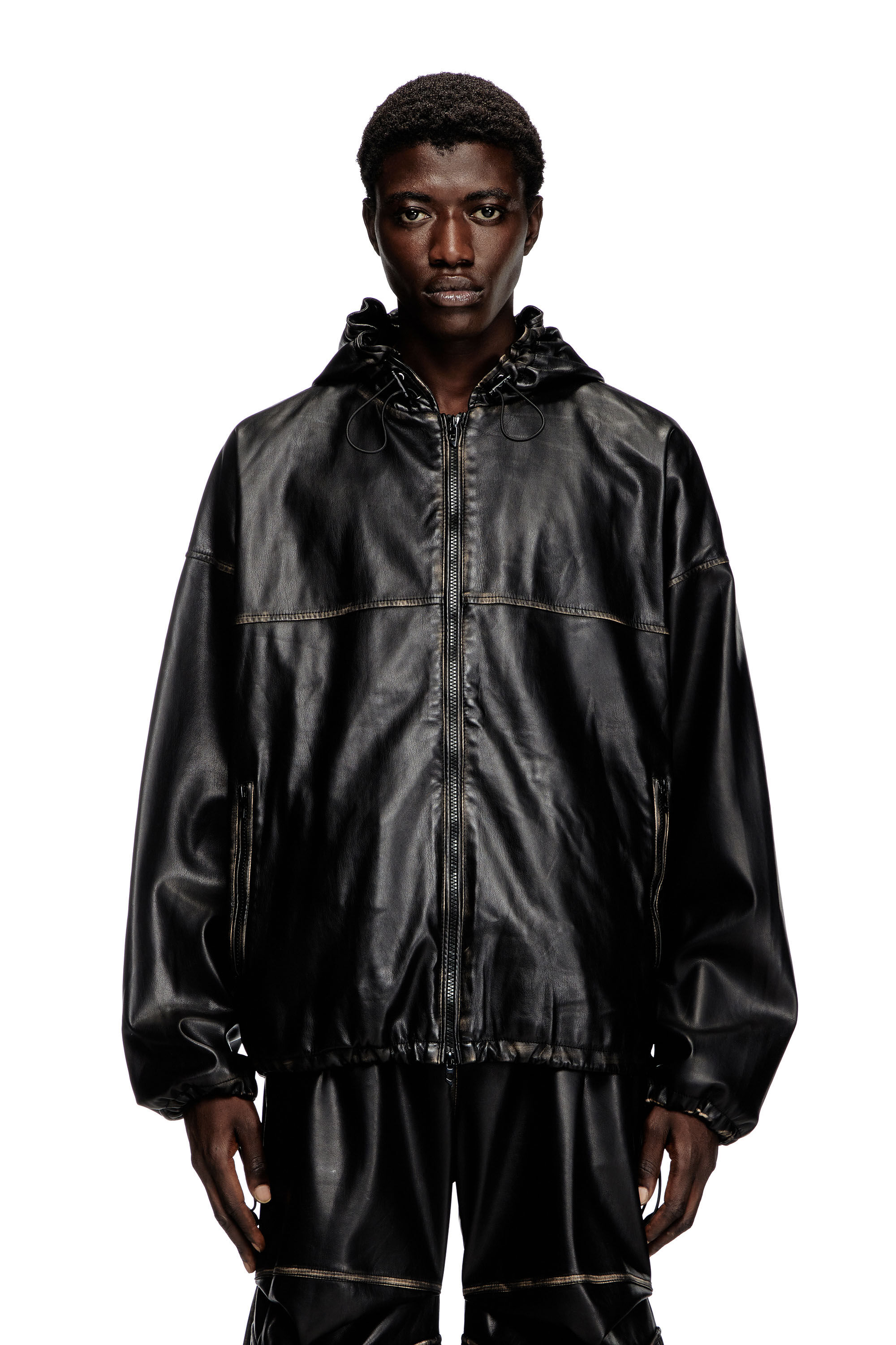 Diesel - J-ANTIL, Unisex Vielgetragene Jacke mit Kapuze in Schwarz - 3