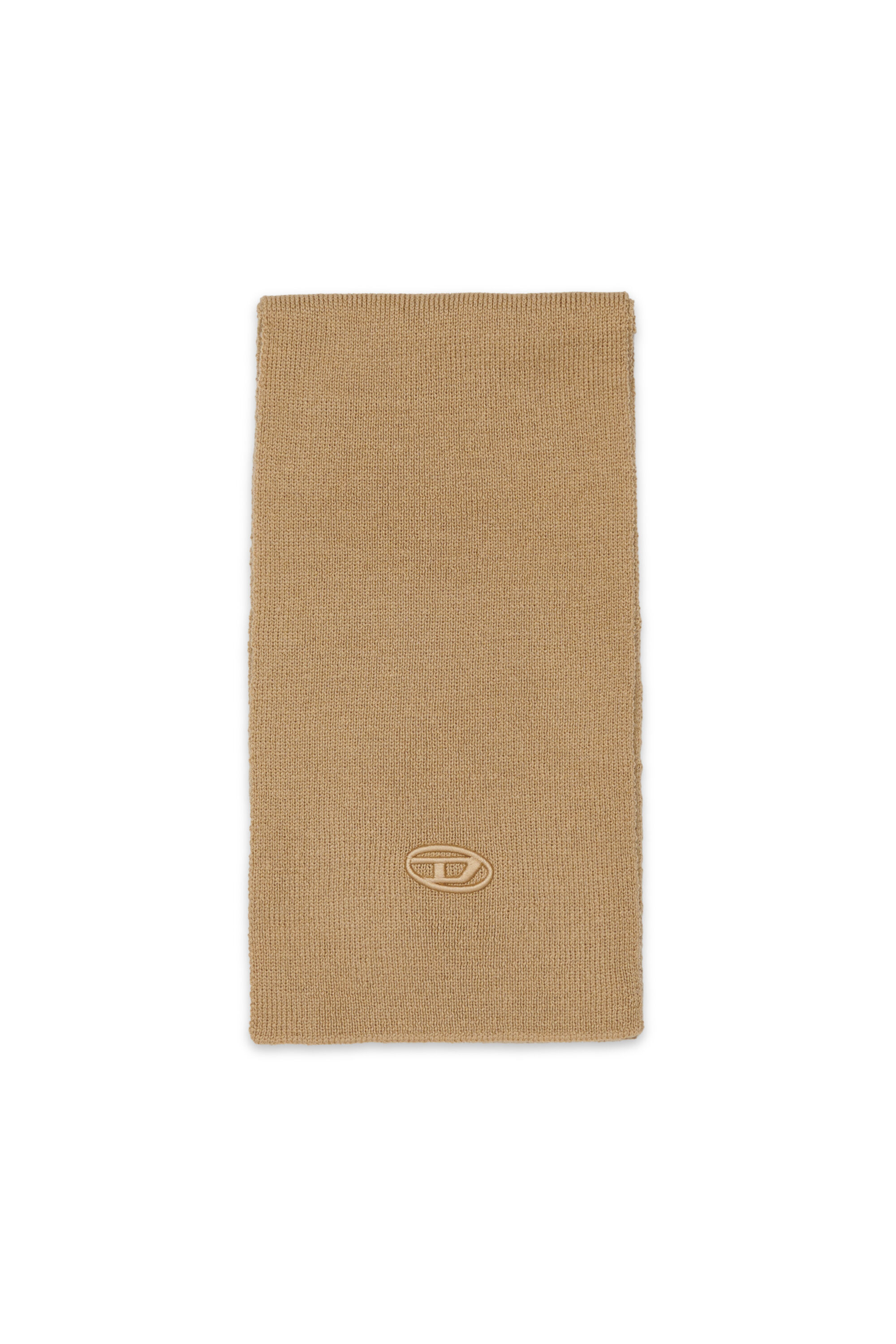 Diesel - RKCODERSCARF, Unisex Schal aus Wollmischung mit Logo in Hellbraun - 1