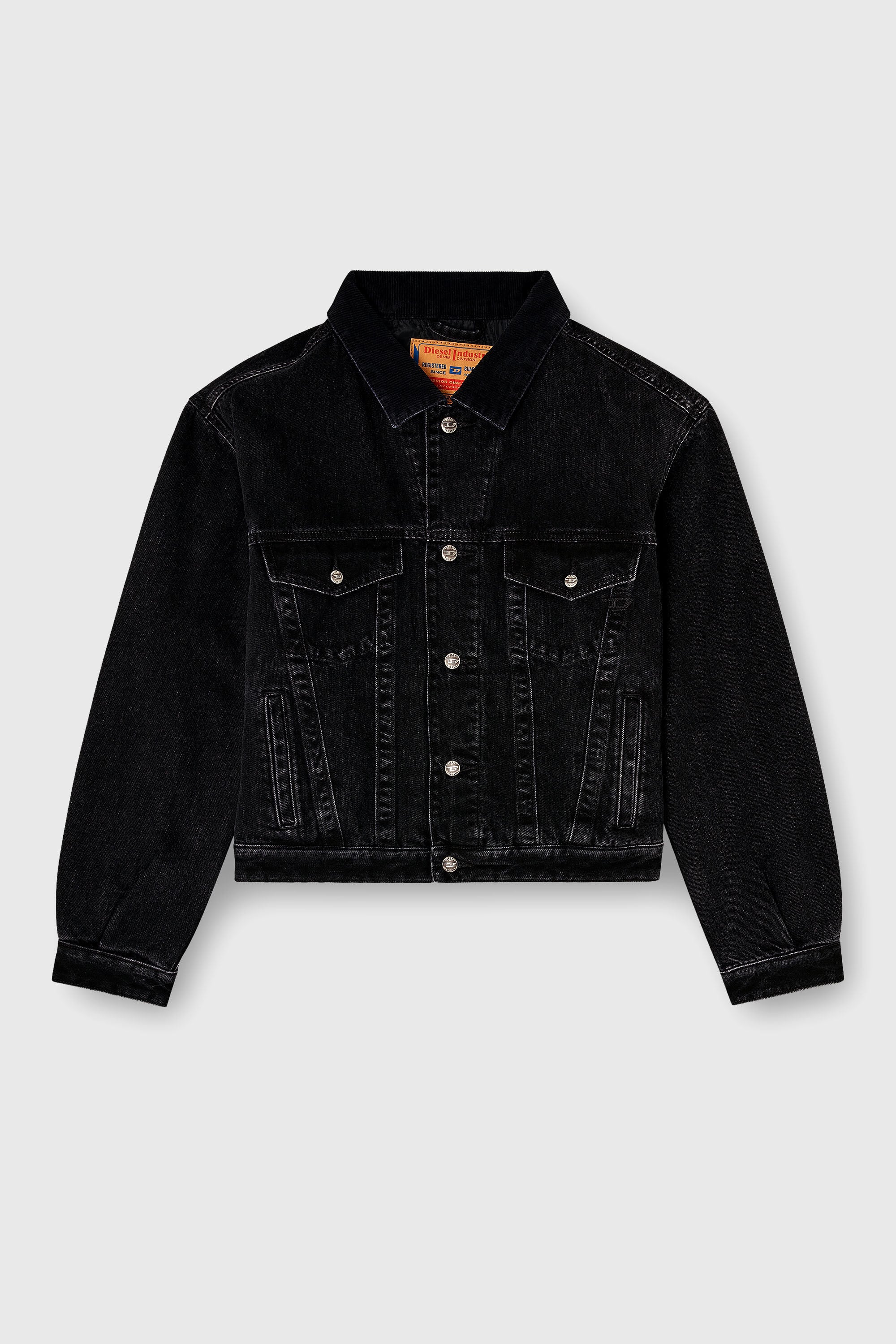 Diesel - D-RANGER-T, Unisex Gesteppte Truckerjacke aus Denim in Schwarz - 2