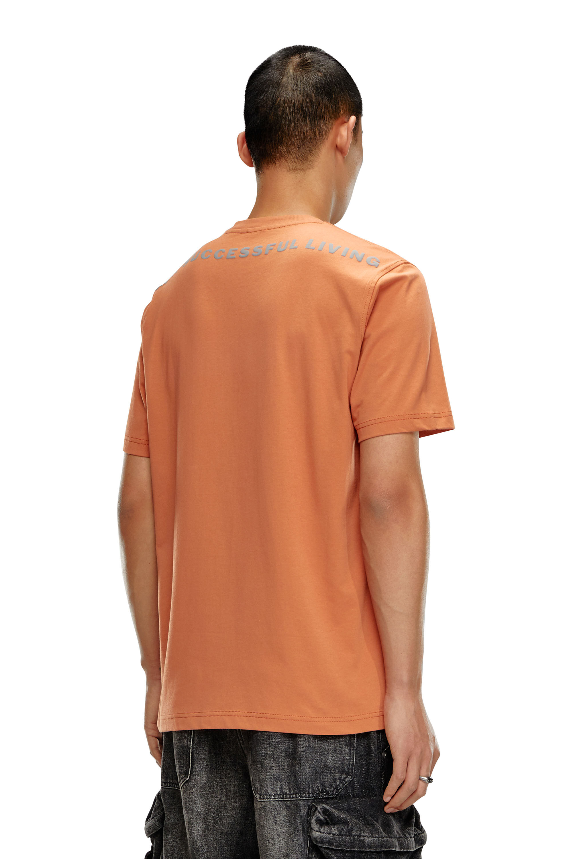 Diesel - T-JUST-N16, Herren T-Shirt mit Zebra-Camouflage-Motiv in Orange - Image 3