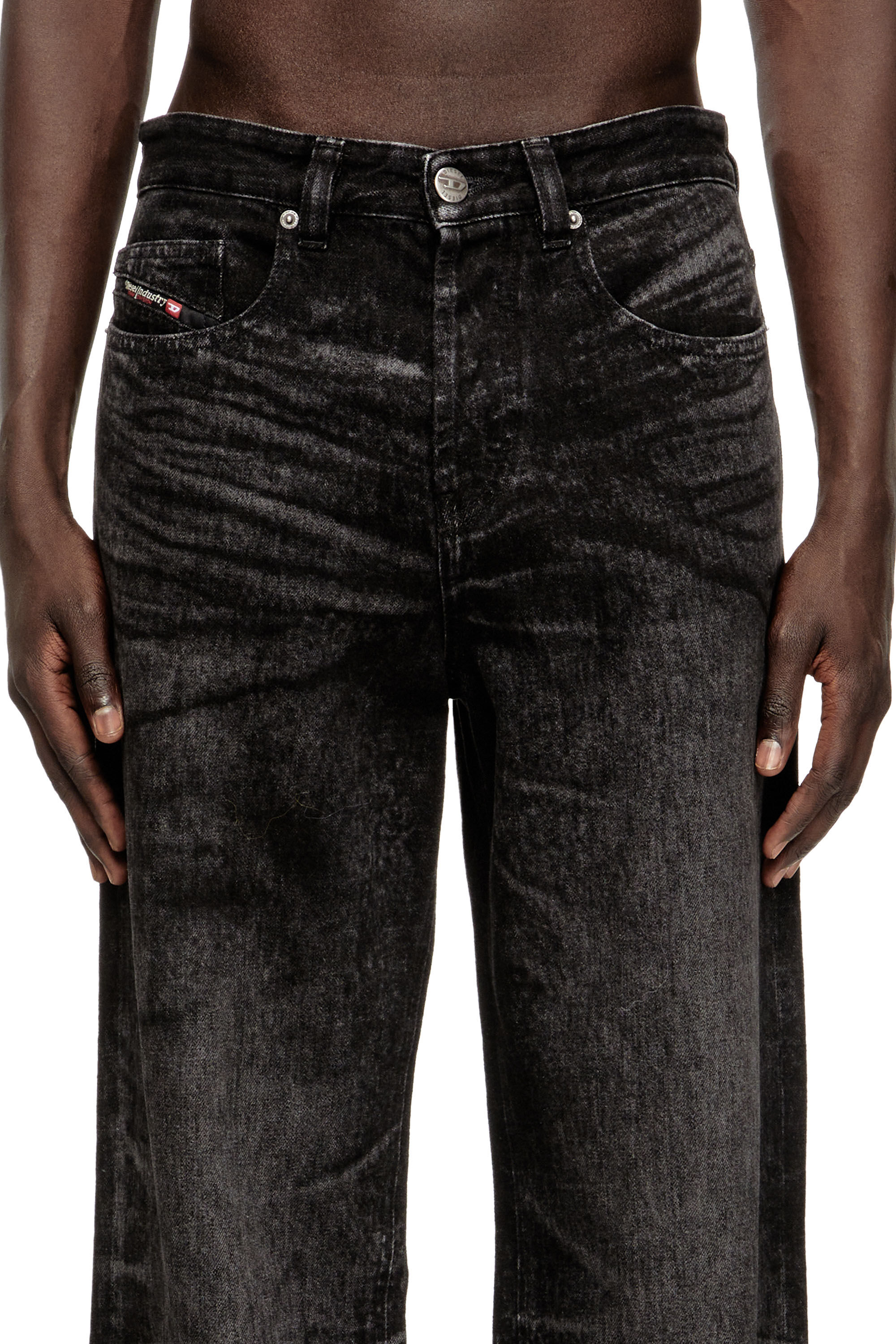 Diesel - Herren Relaxed Jeans 2001 D-Macro 007DB, Schwarz/Dunkelgrau - 5