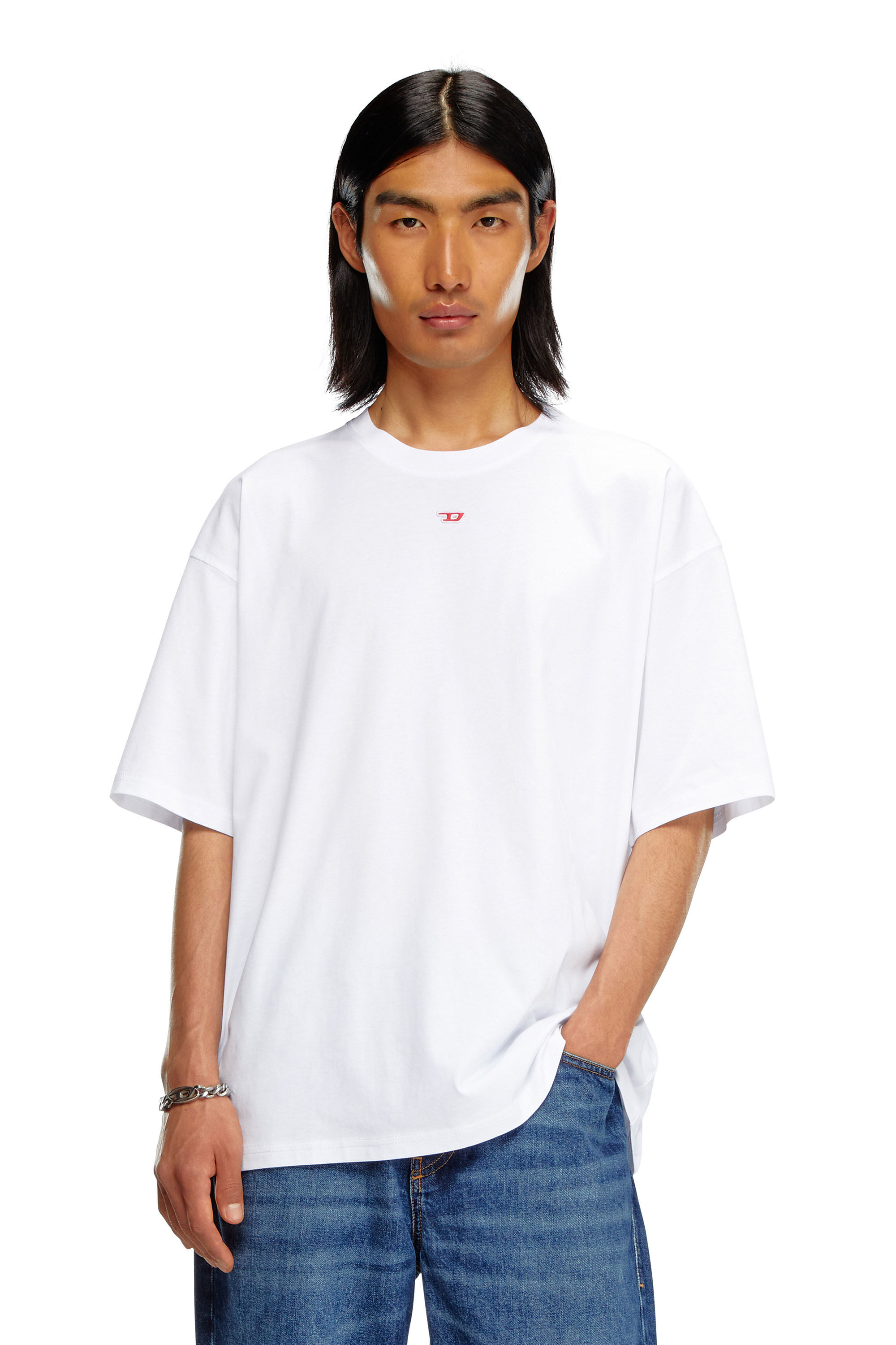 Diesel - T-BOXT-D, Unisex T-Shirt mit gesticktem D-Patch in Weiß - 3