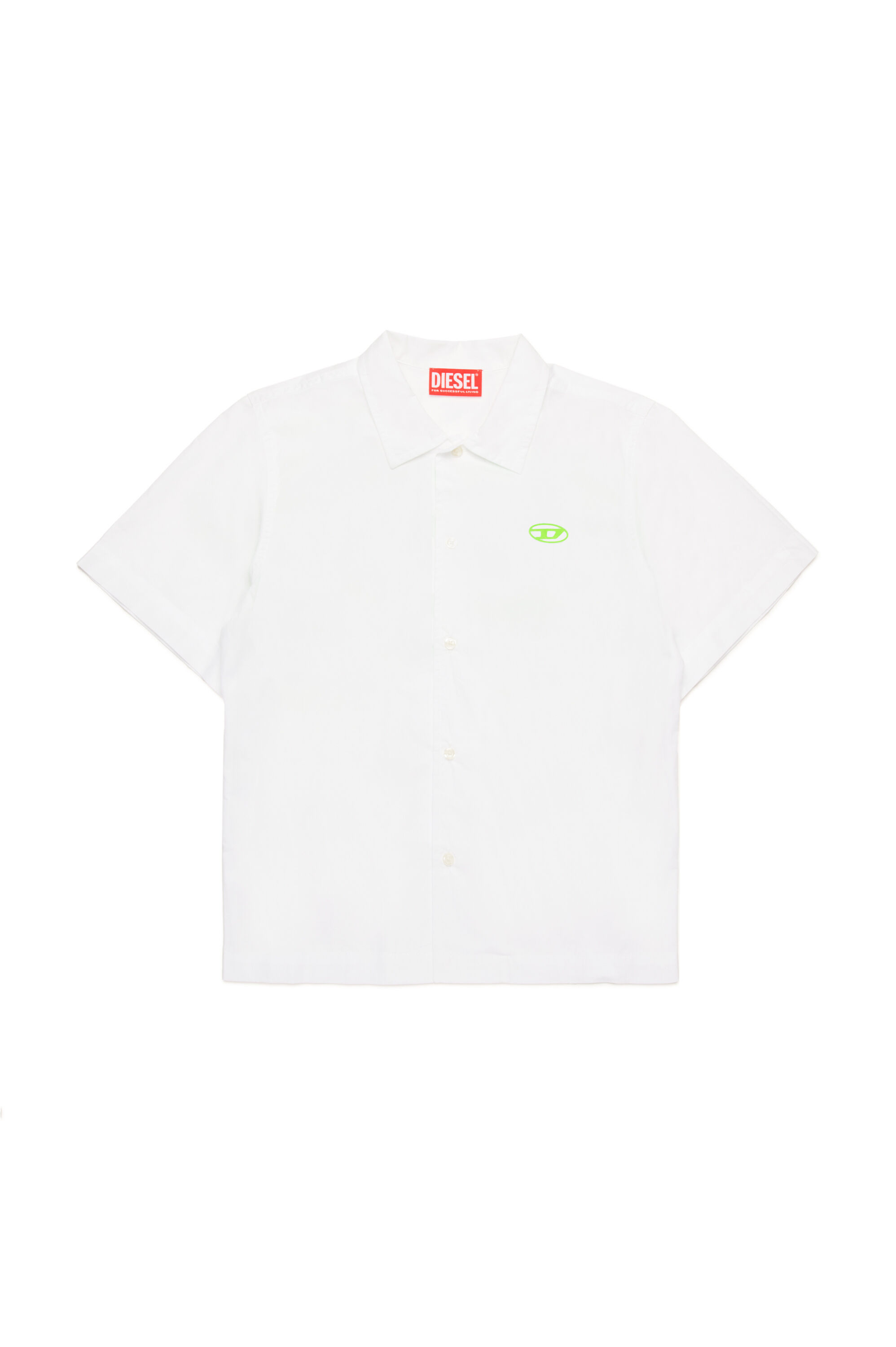 Diesel - MCPOLLY, Herren Kurzarm-Hemd mit Oval D-Print in Weiß - 1