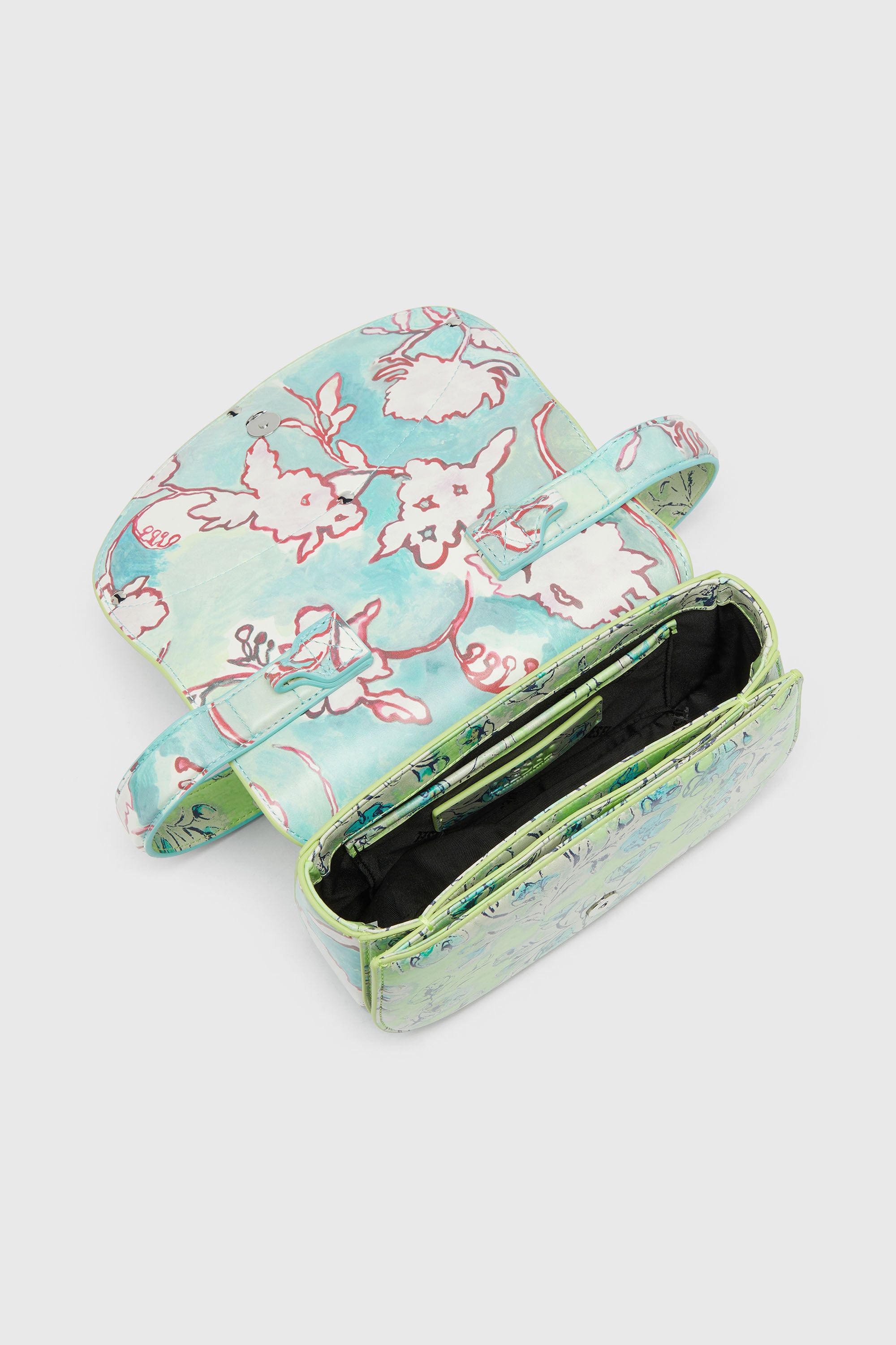 Diesel - 1DR, Damen 1DR-Ikonische Schultertasche mit Blumenmuster in Gr&uuml;n - 5