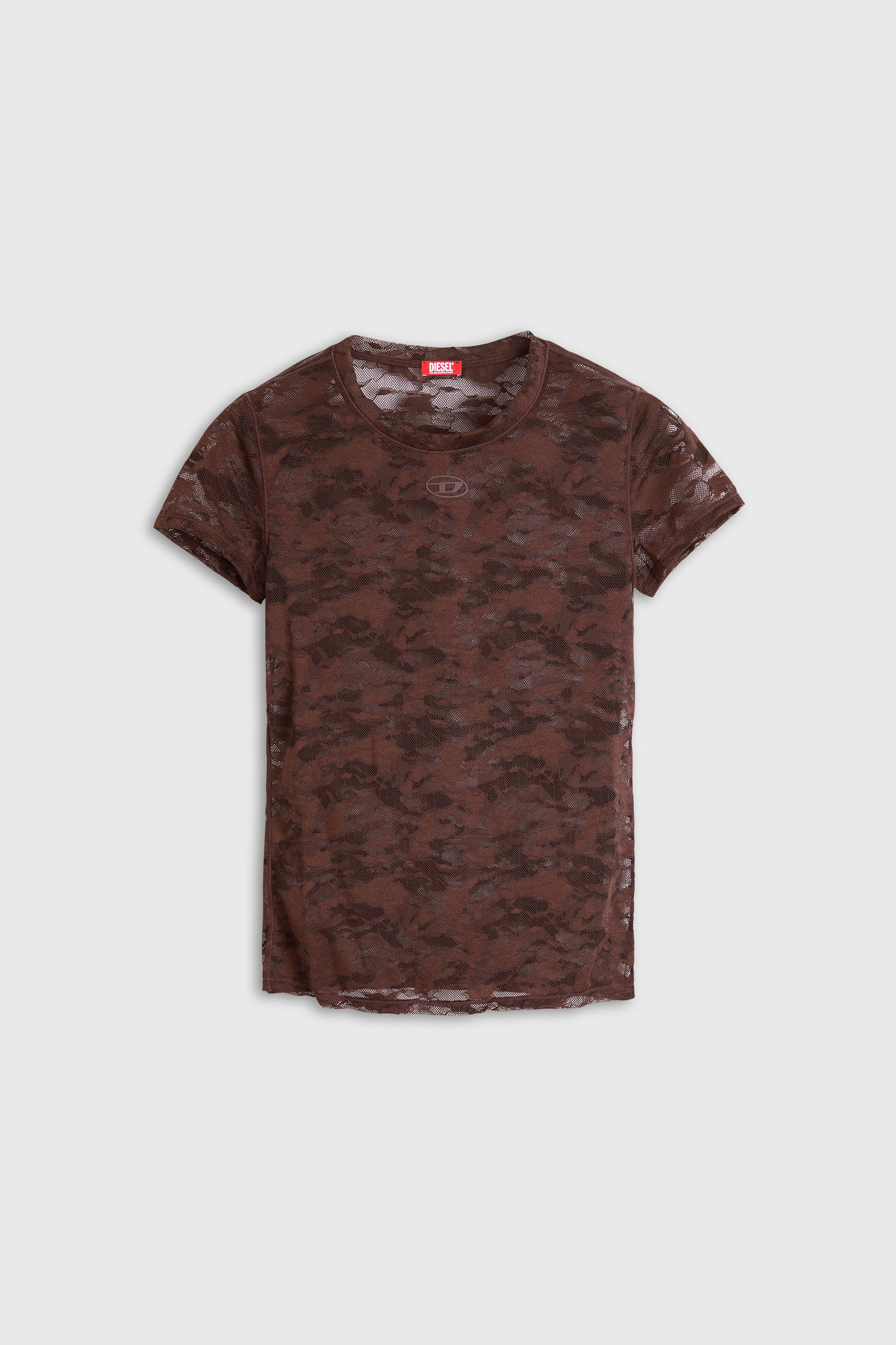 Diesel - KASIA-UTLT, Damen T-Shirt mit Camouflage-Spitze in null - 5