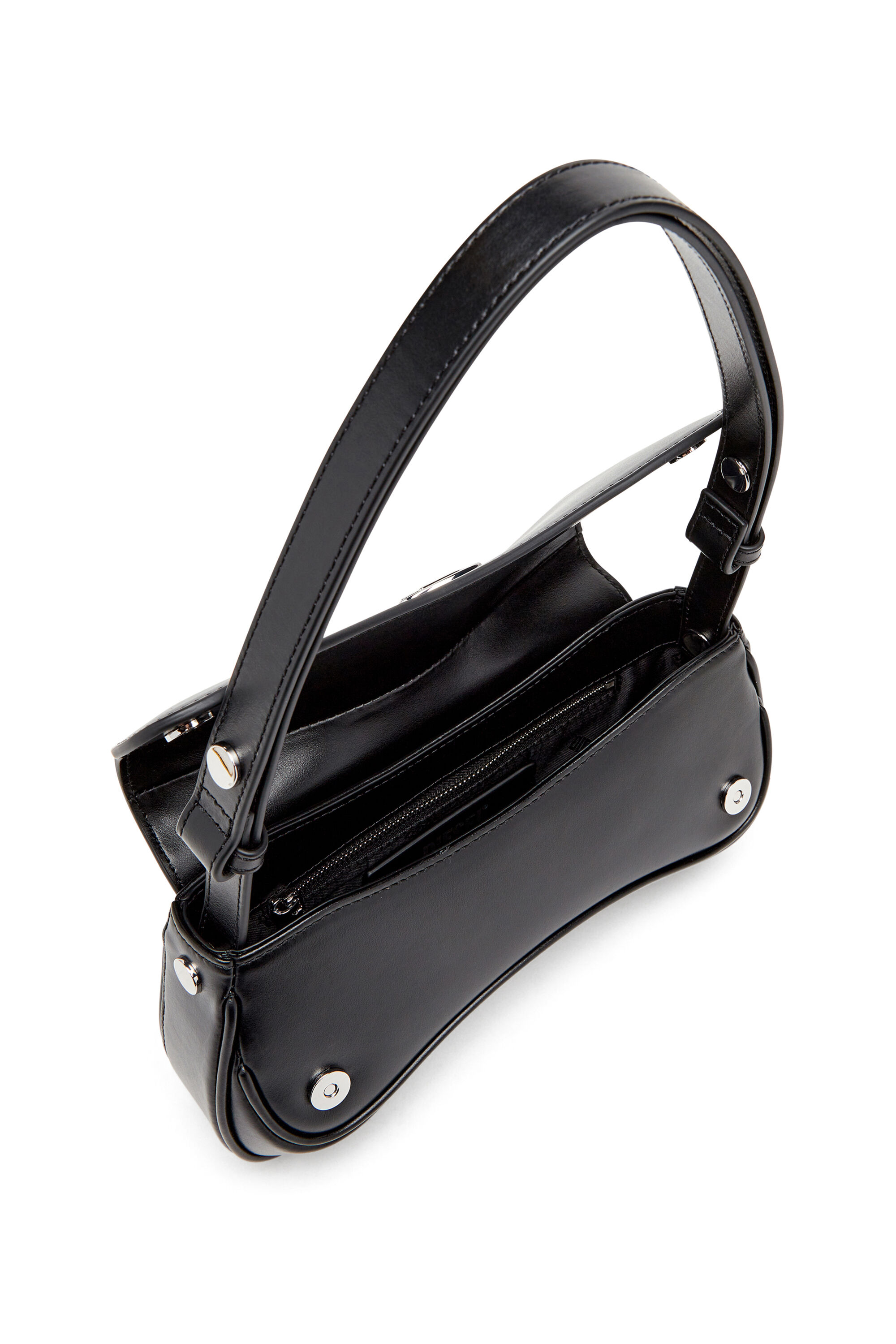 Diesel - PLAY CLUTCH, Damen Play-Schultertasche aus semiglänzendem Leder in Schwarz - 2