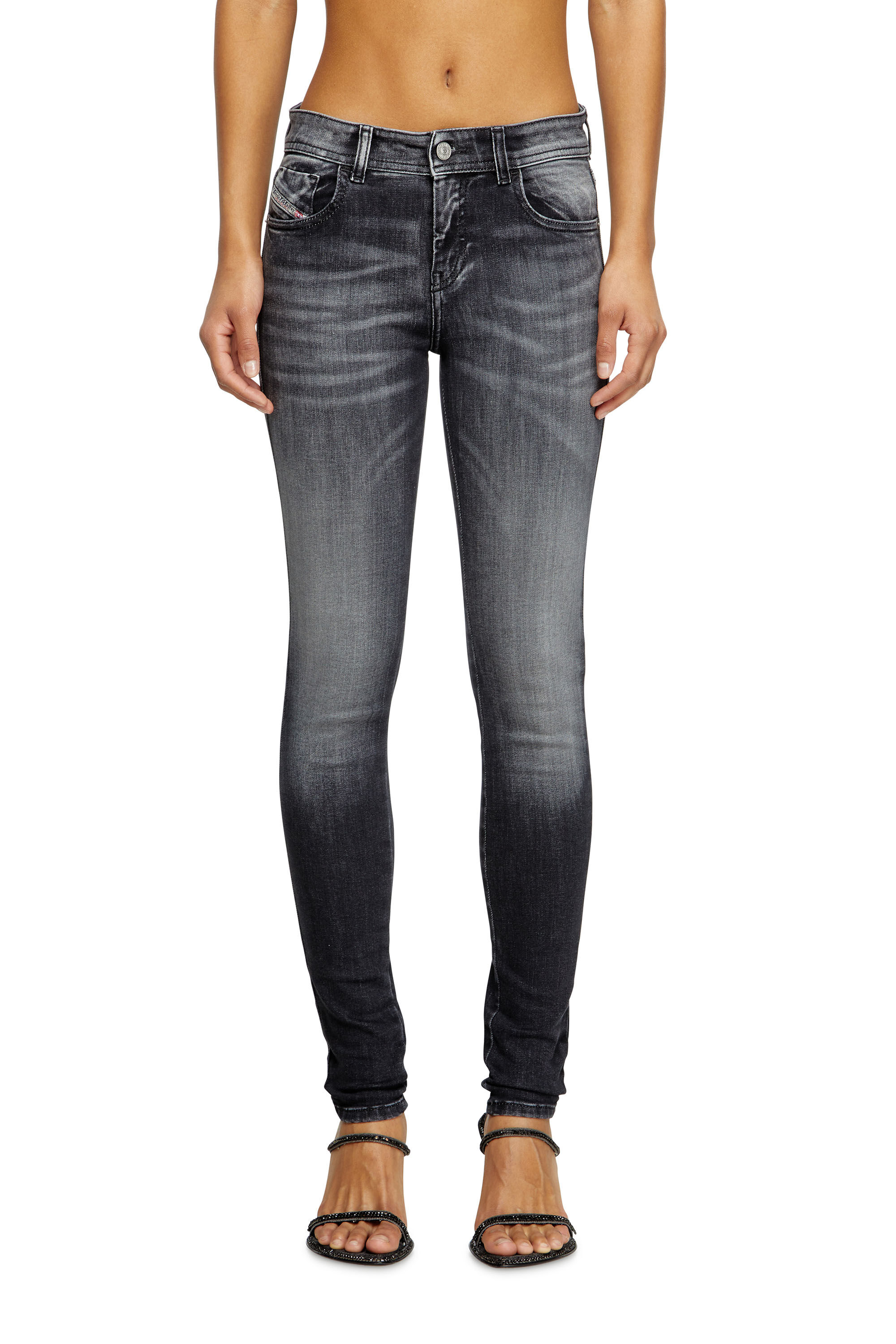 Diesel - Damen Skinny Jeans 2017 Slandy 09K97, Schwarz/Dunkelgrau - 3